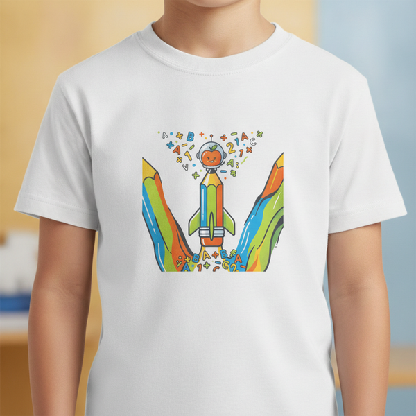 Kids Education Tee - Playful ABC & Math Learning Graphic