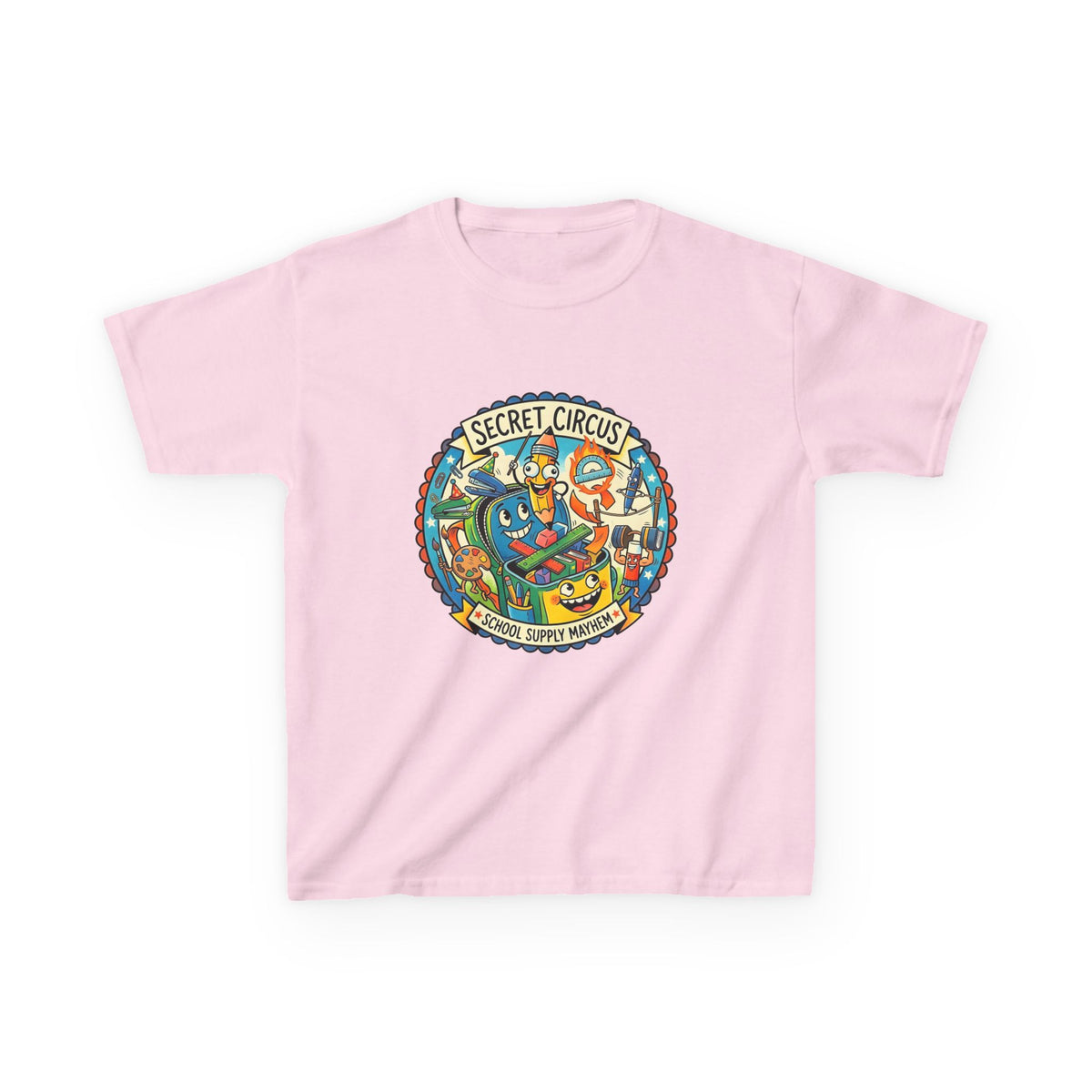 Kids Tee - Secret Circus School Supply Mayhem | Cartoon Fun