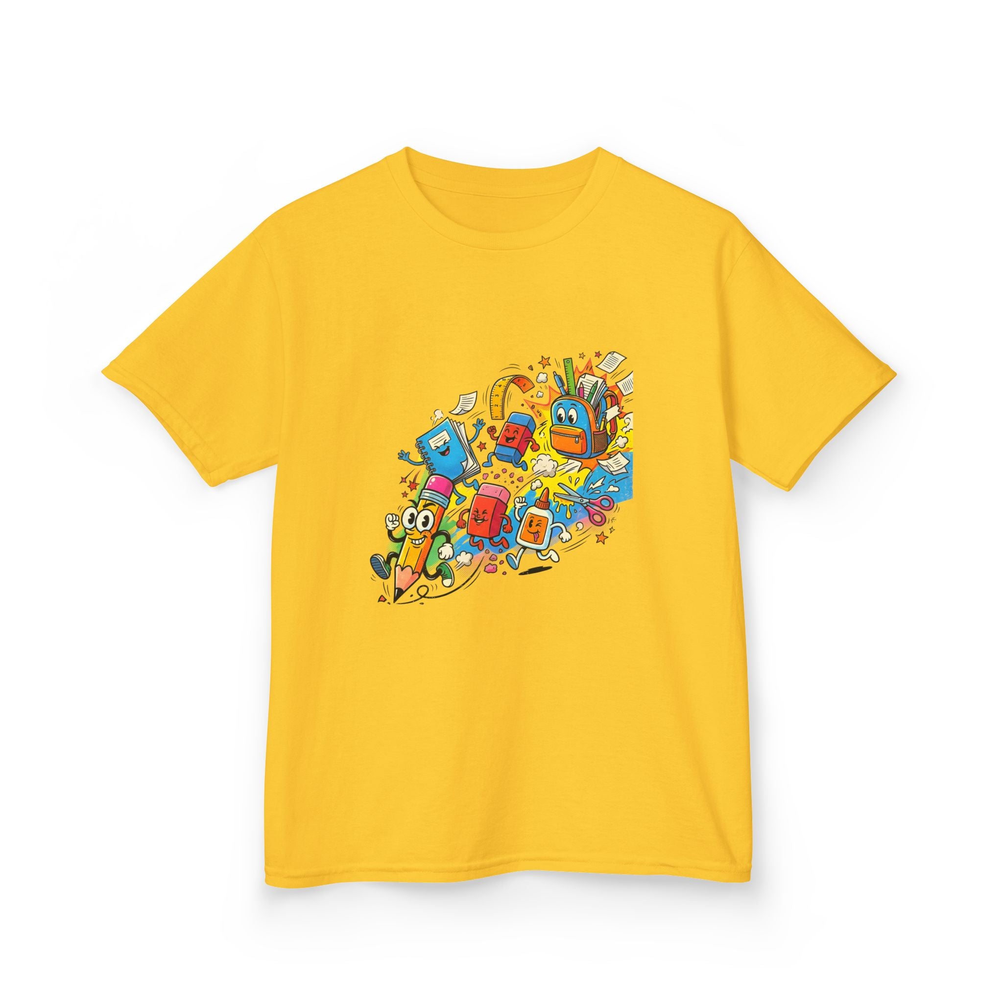 Kids Back to School 2026 Tee - Cartoon School Supplies