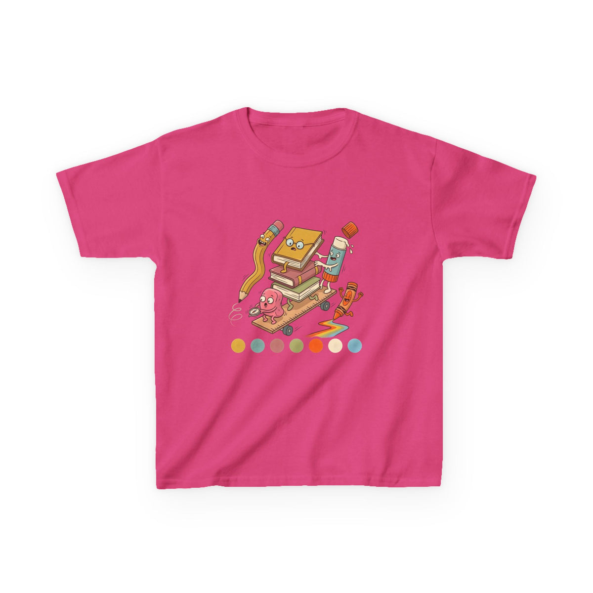 Kids T-Shirt - Cute Cartoon School Supplies | Back to School 2026