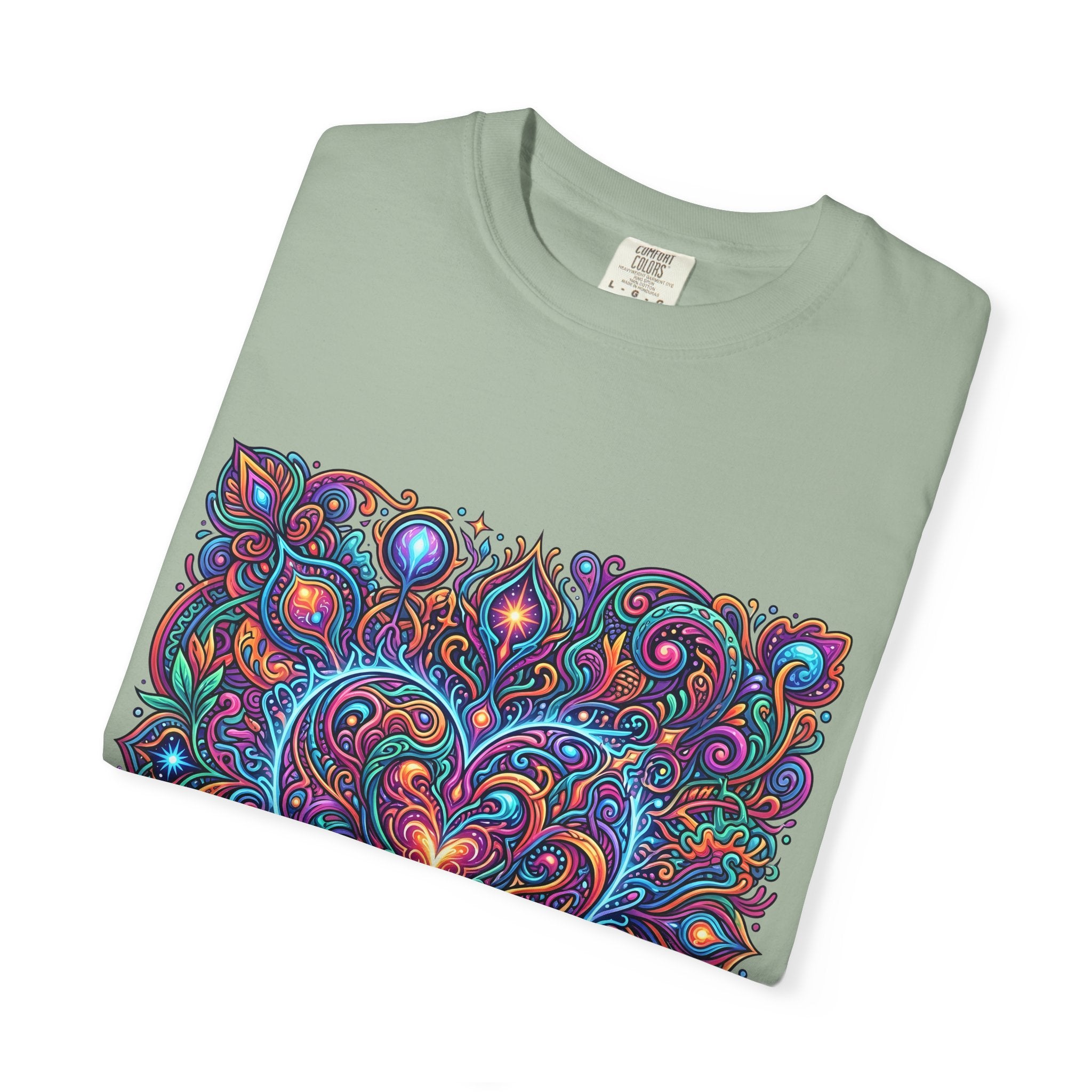 Unisex Garment-Dyed T-shirt - Cosmic Love | Psychedelic Heart Art