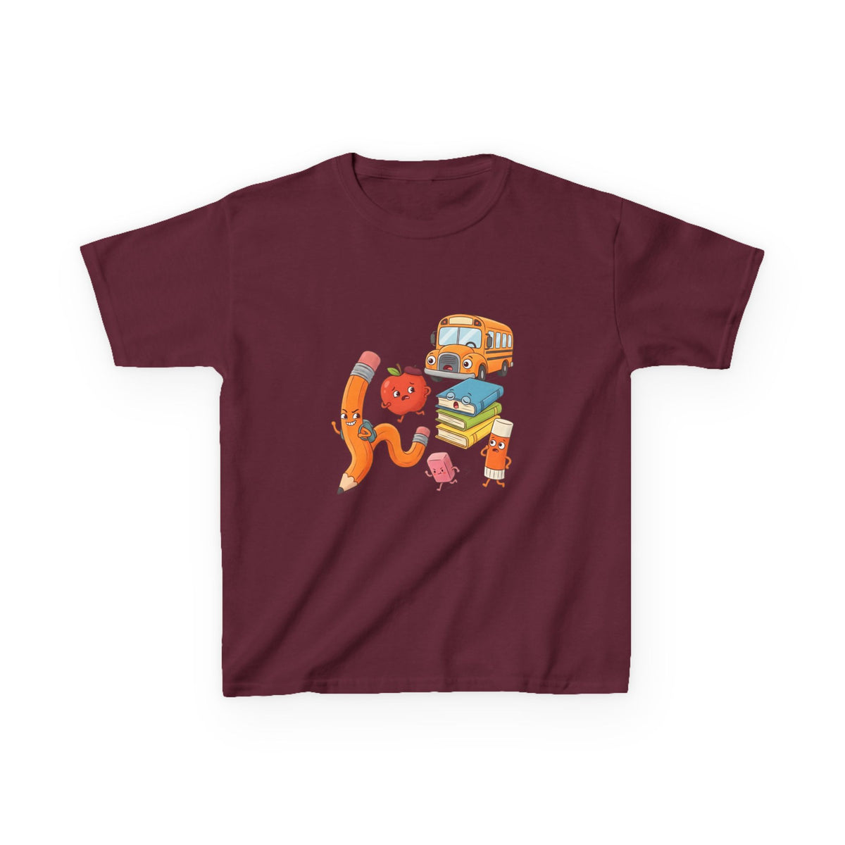Kids T-Shirt - Cute Cartoon School Supplies | First Day of School