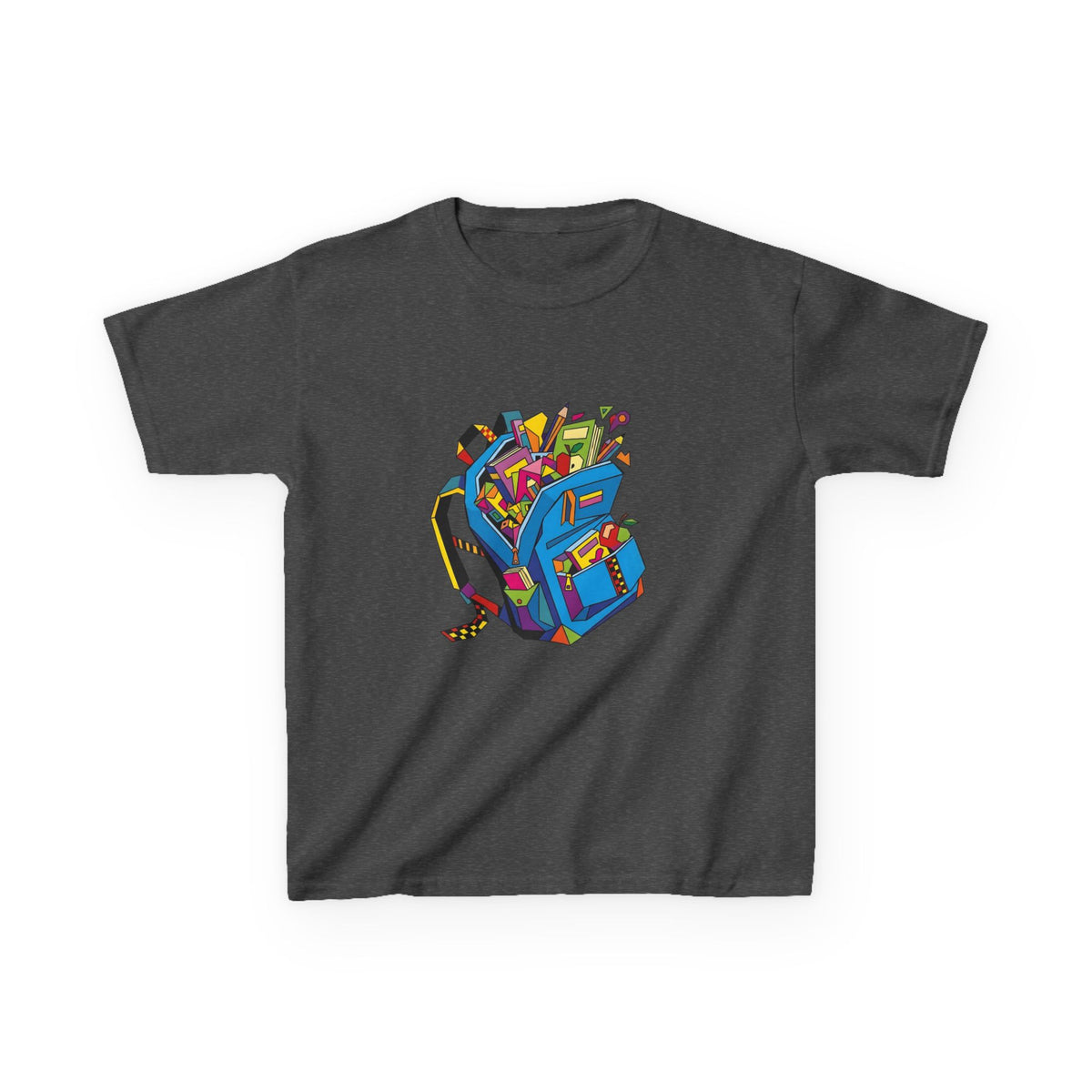 Kids Tee - Vibrant Geometric School Supplies Cartoon | Back to School