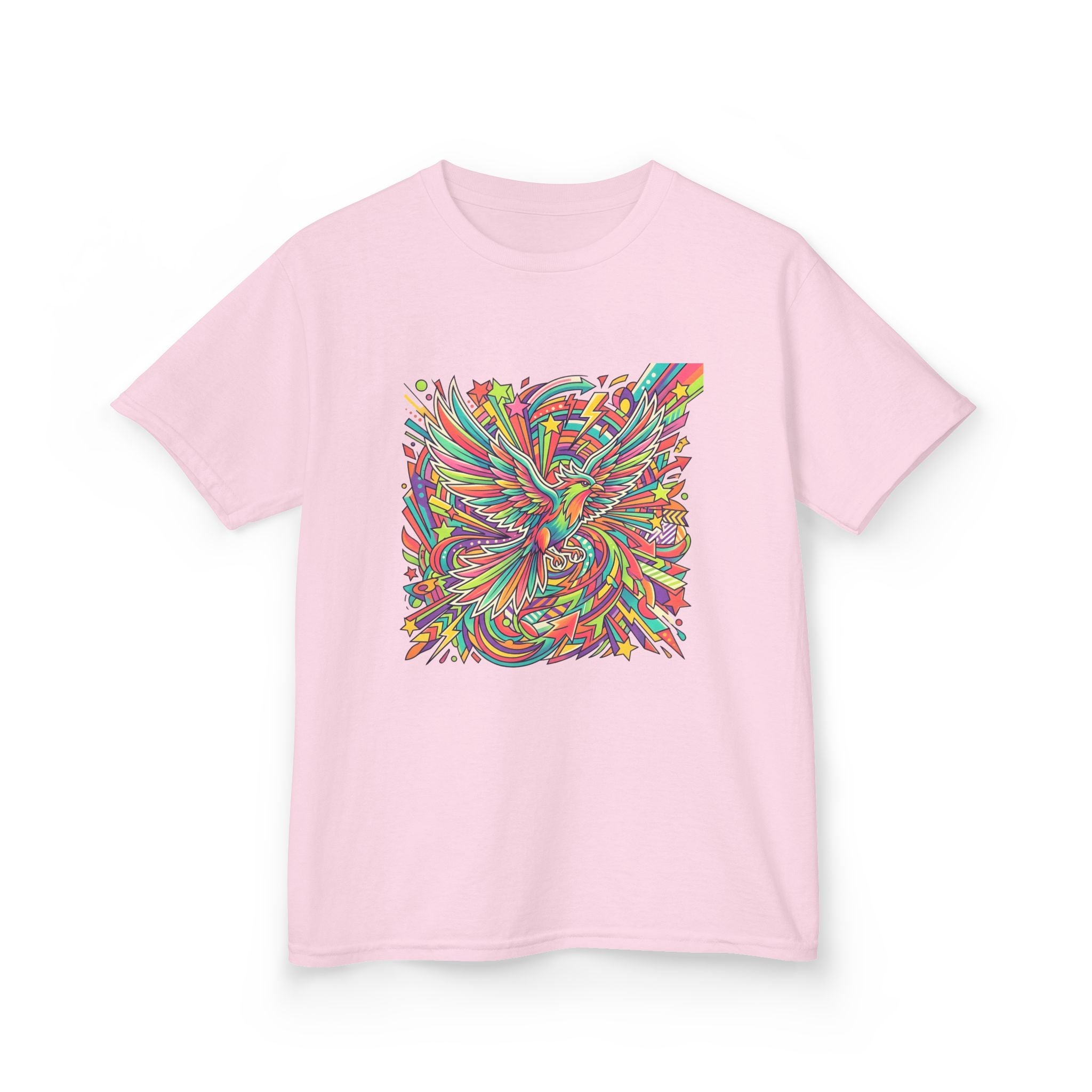 Kids Mythical Phoenix Tee - Energetic Psychedelic Art