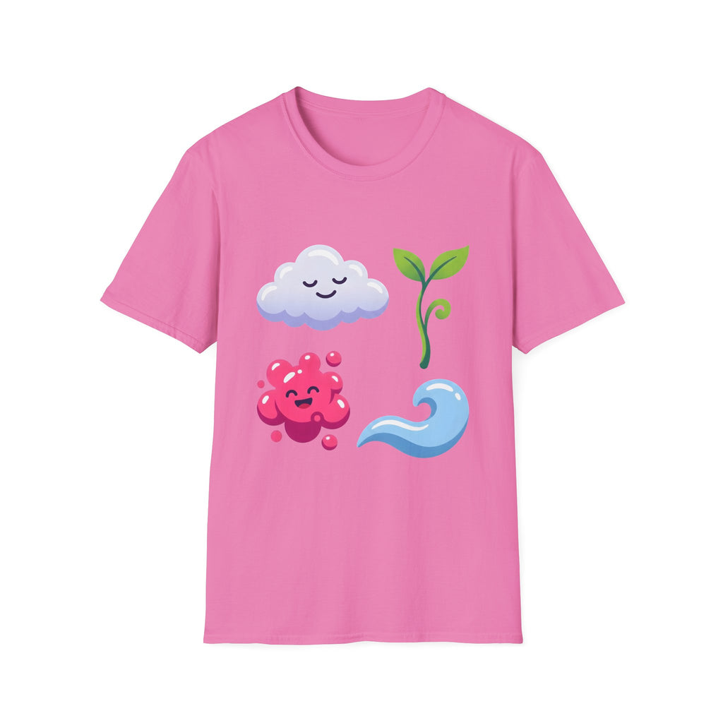 Cute Nature T-Shirt - Whimsical Cloud Sprout Wave Design | Unisex