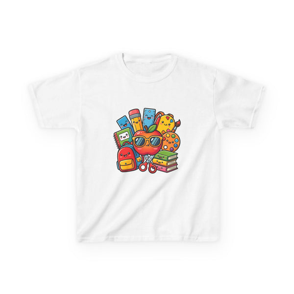 Kids Back to School T-Shirt - Kawaii School Supplies Art | 2026