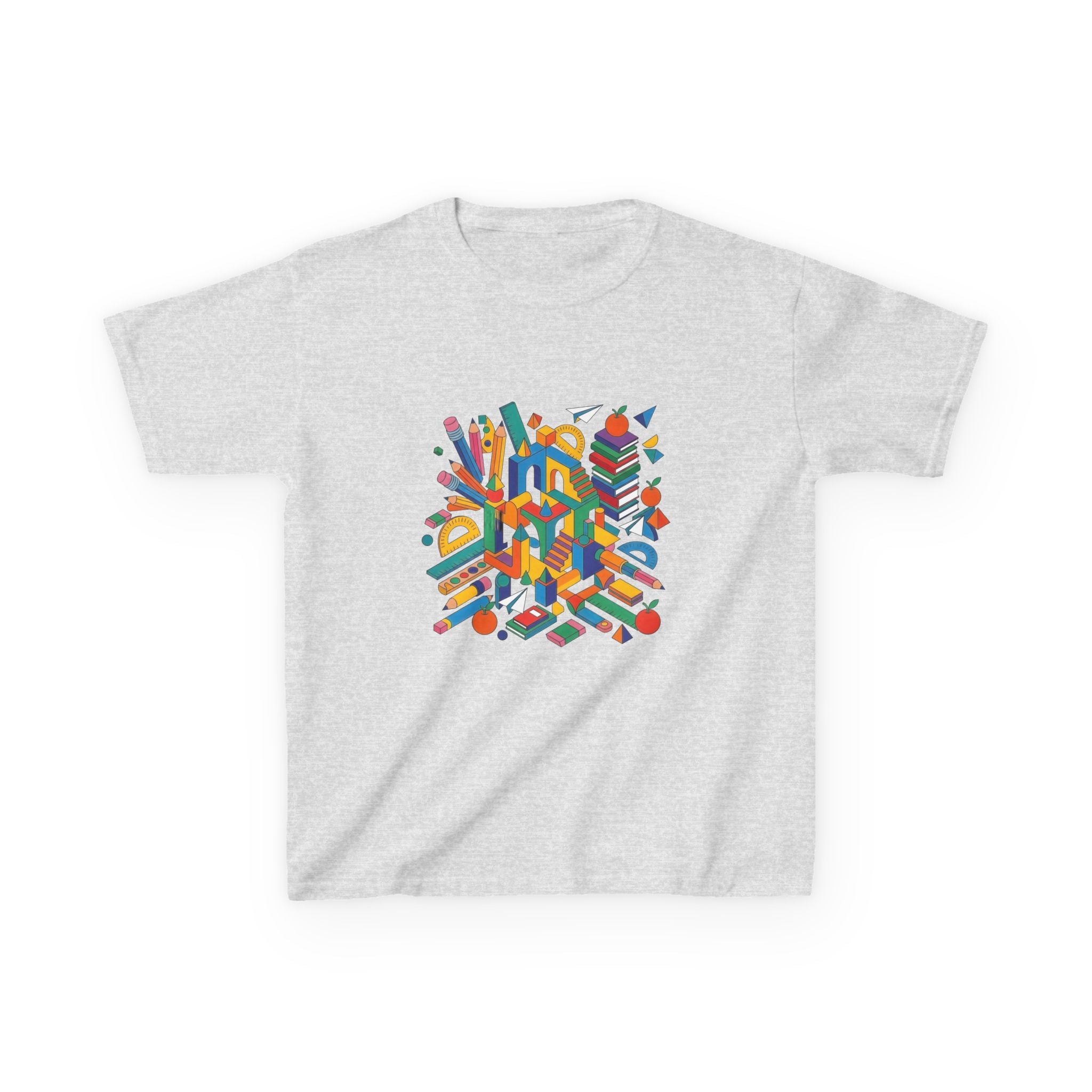 Kids T-Shirt - Abstract Geometric School Supplies | Back to School