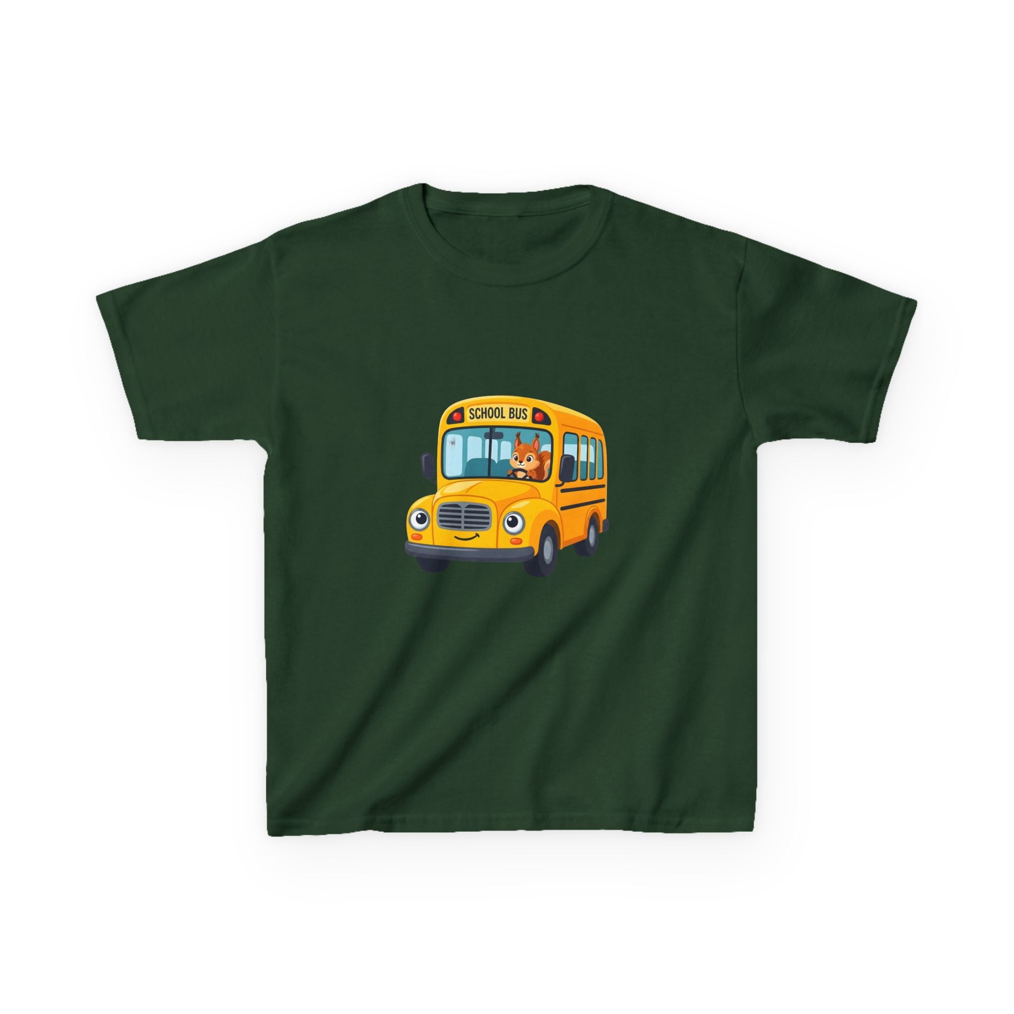 Kids School Bus T-Shirt - Cute Squirrel Driving Cartoon Tee | Back to