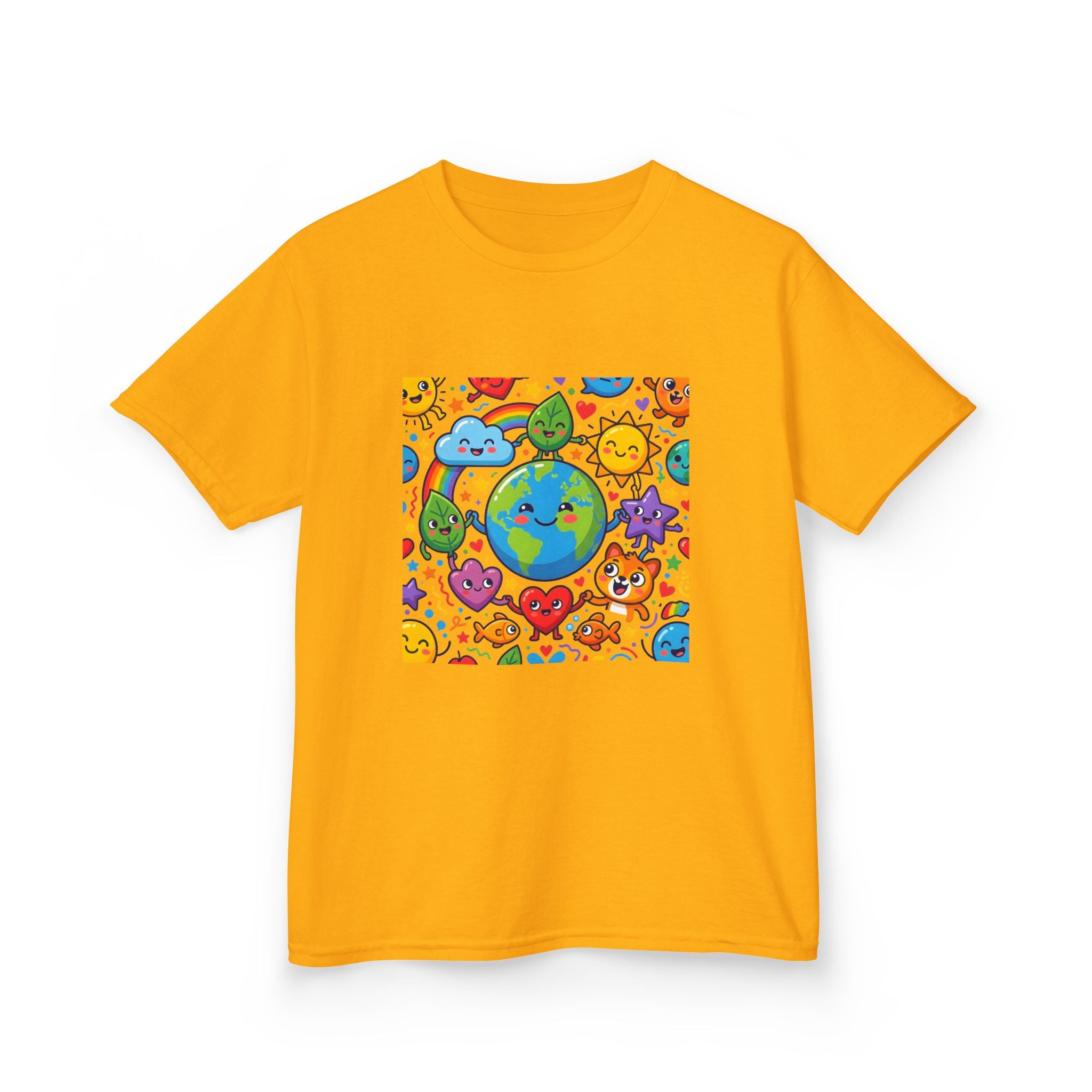 Kids Earth Day Tee - Happy Cartoon Planet | Nature Lovers