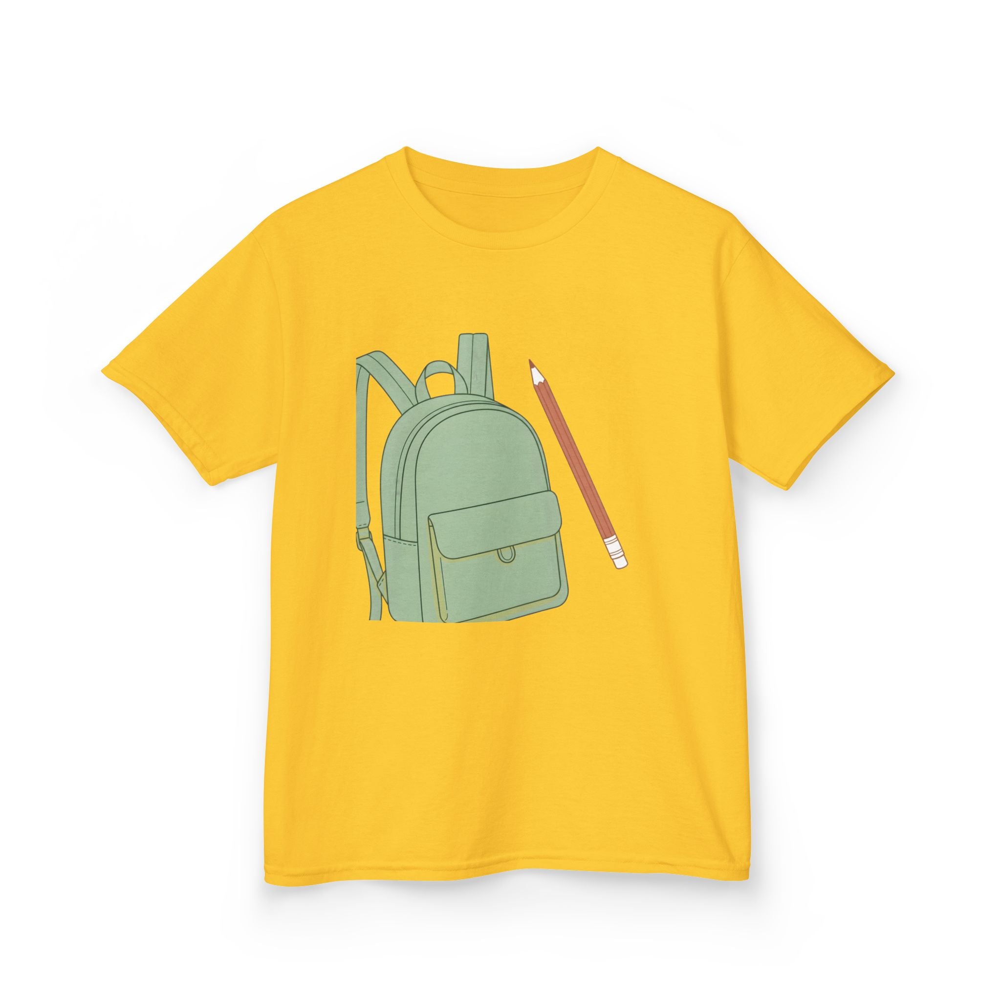Kids Tee - Cartoon School Supplies Backpack Pencil | Back to School