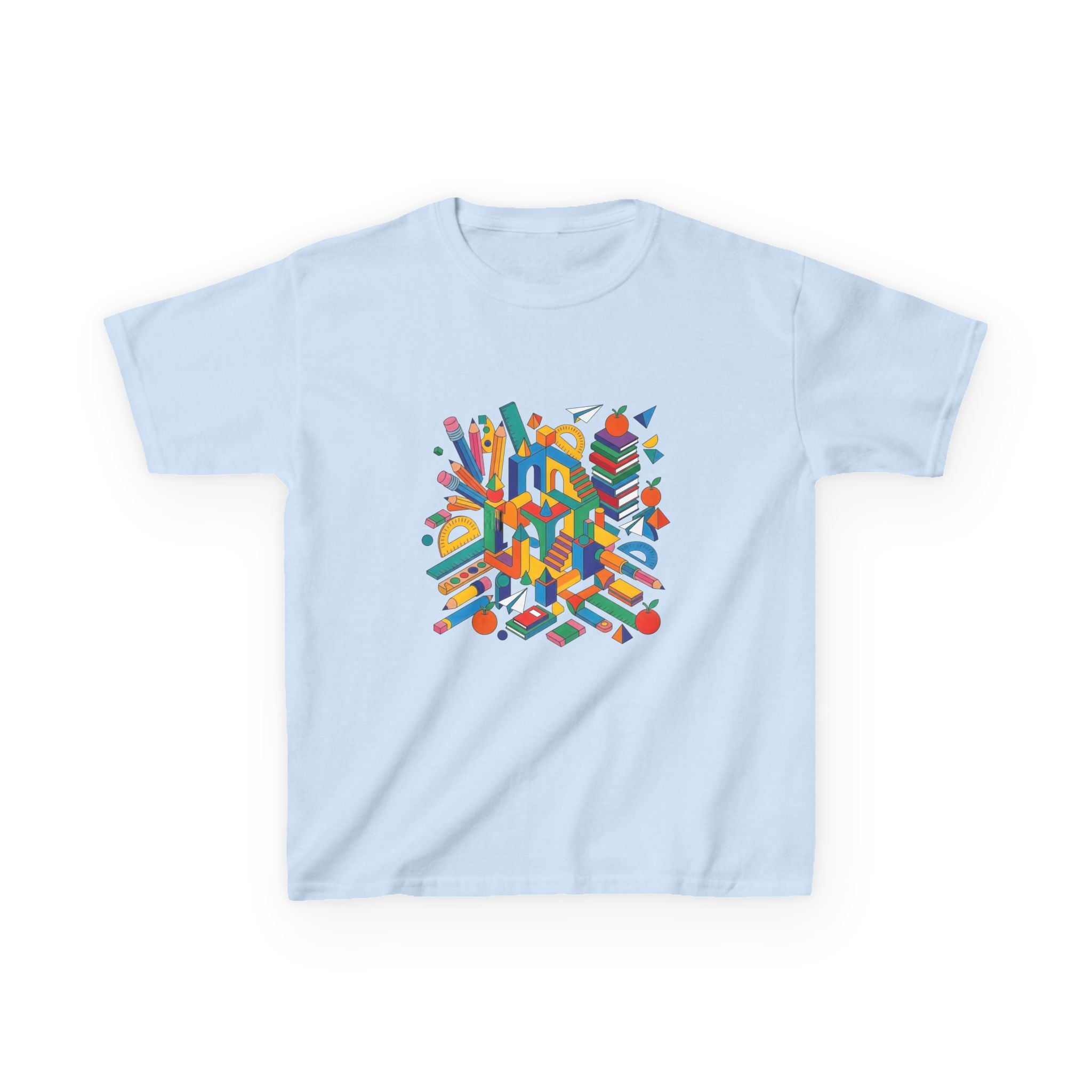 Kids T-Shirt - Abstract Geometric School Supplies | Back to School
