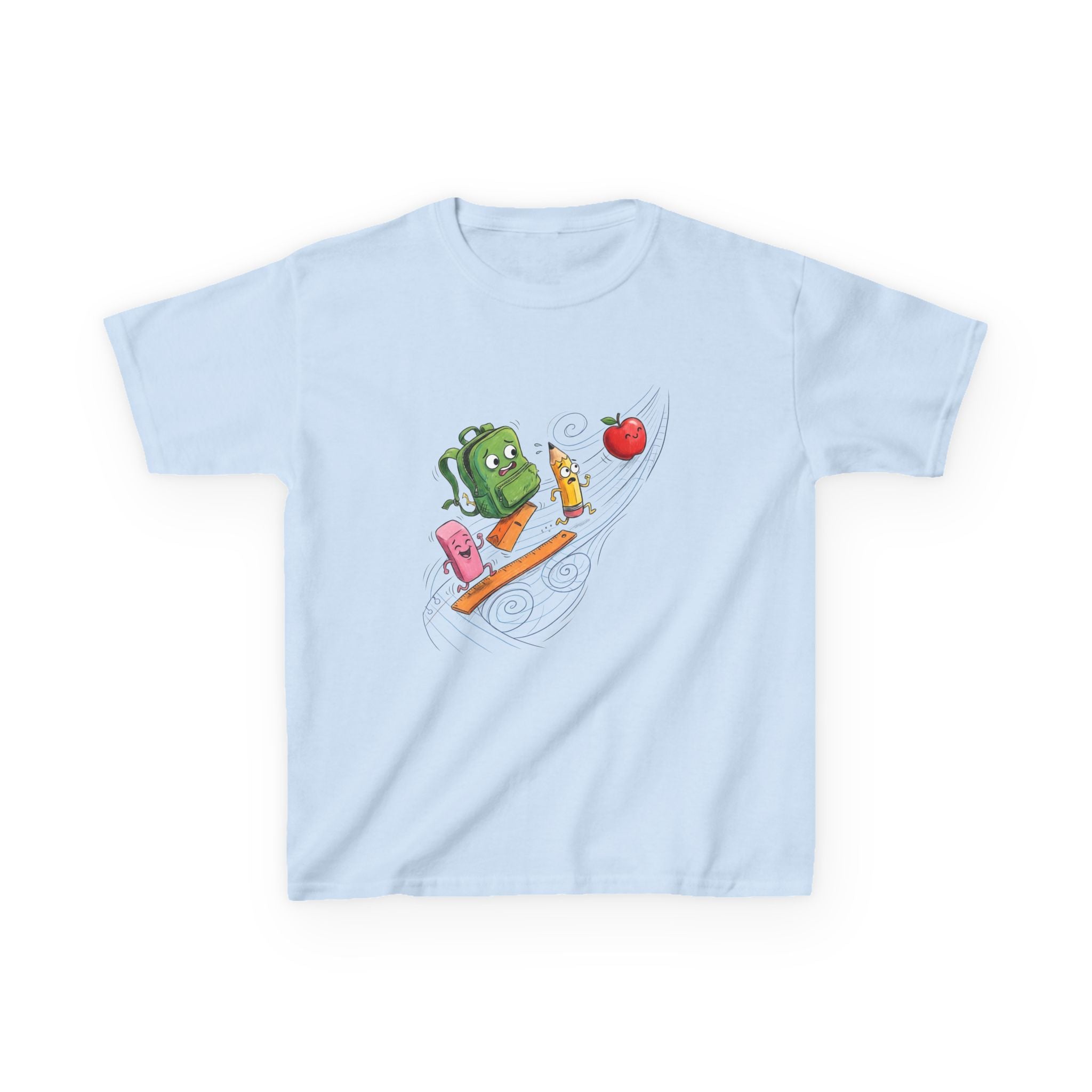 Kids Cartoon School Supplies T-Shirt - Back to School Chaos | 2026