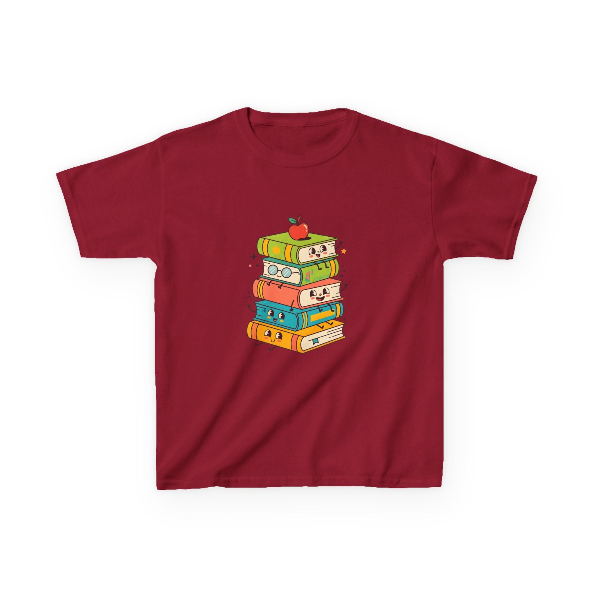 Kids Bookworm Tee - Whimsical Retro Reading & Learning Design