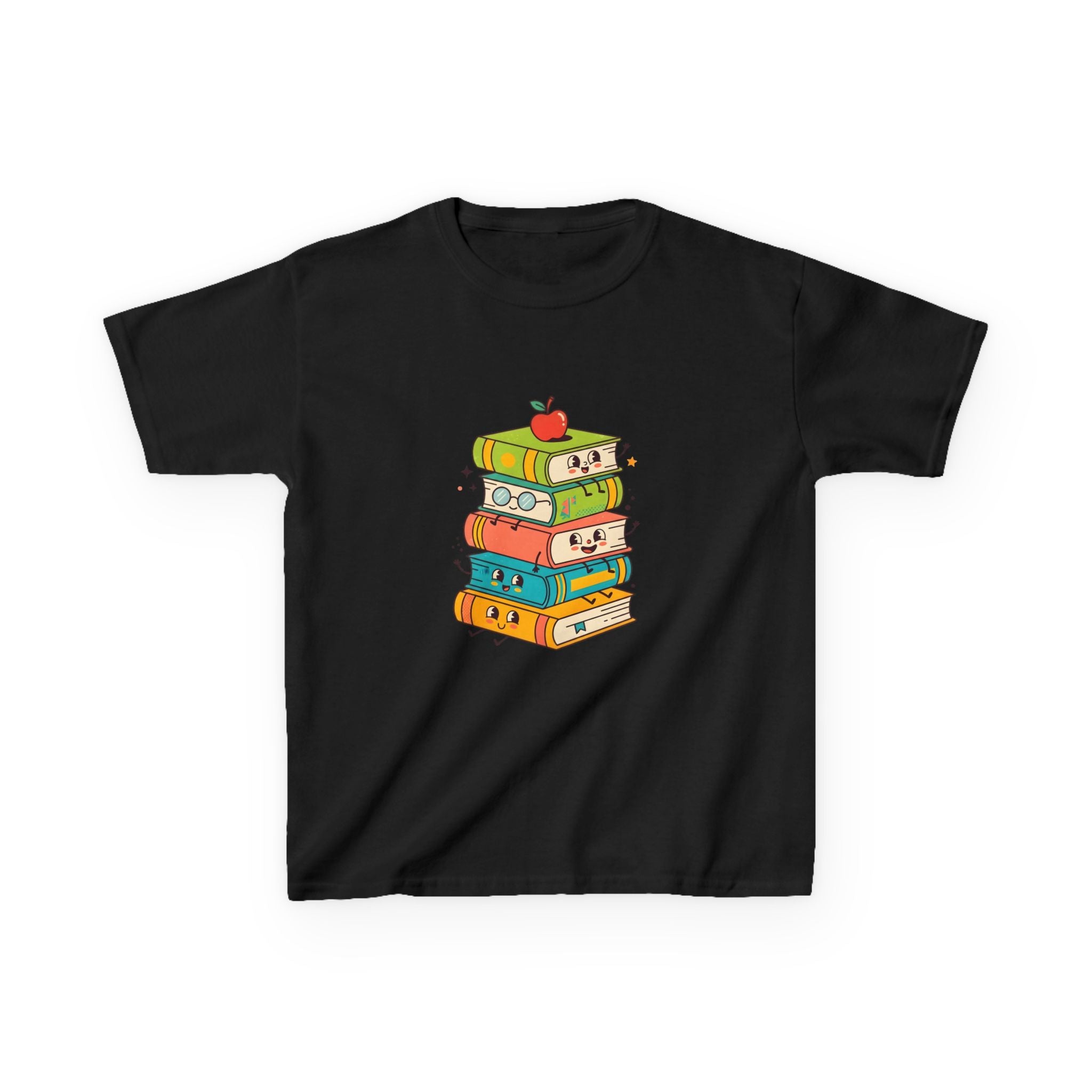 Kids Bookworm Tee - Whimsical Retro Reading & Learning Design