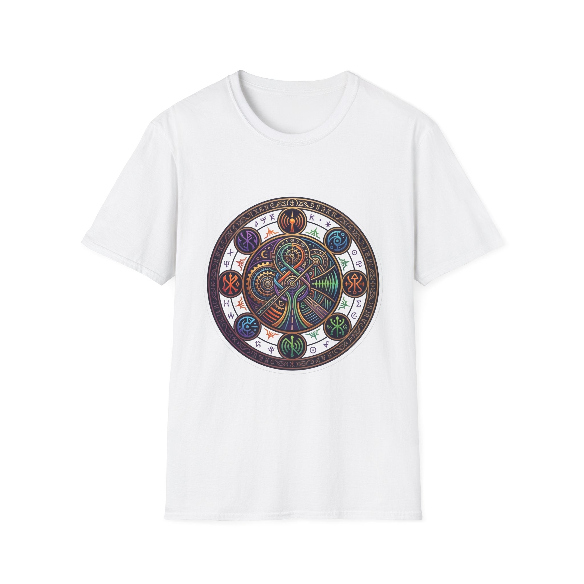 Unisex Steampunk T-Shirt - Ornate Mystical Mandala & Gears