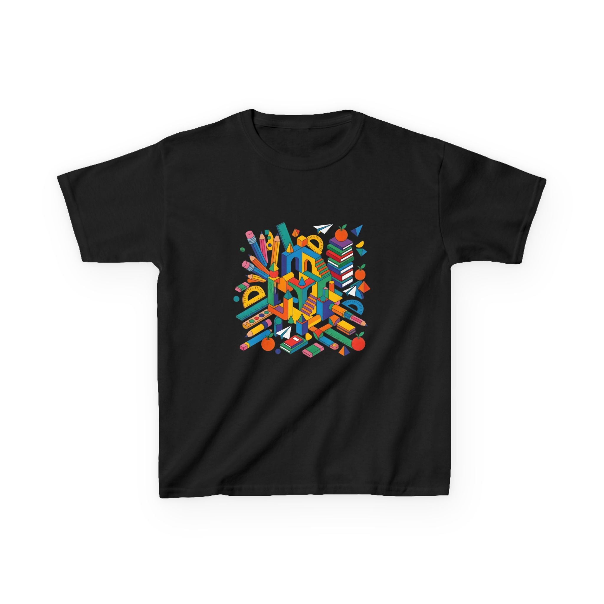 Kids T-Shirt - Abstract Geometric School Supplies | Back to School