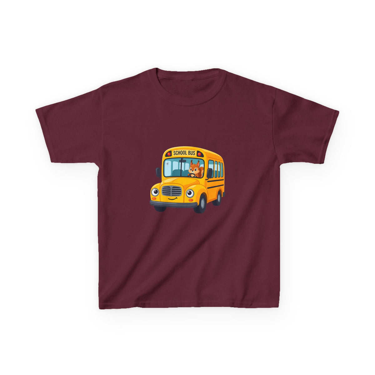 Kids School Bus T-Shirt - Cute Squirrel Driving Cartoon Tee | Back to