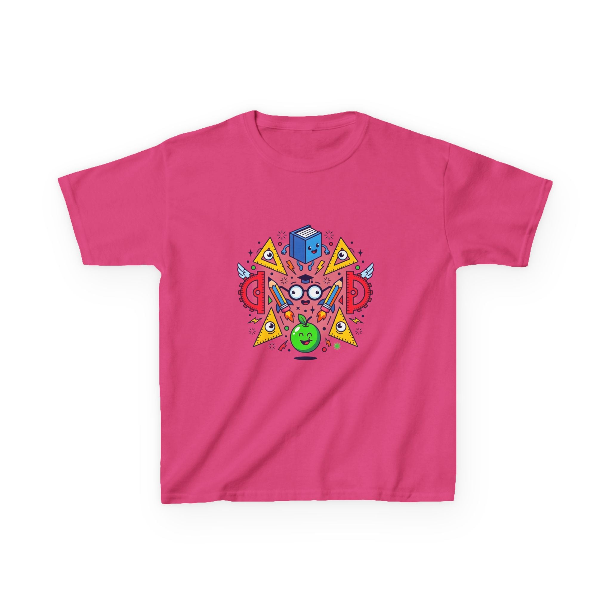 Kids Tee - Cartoon School Supplies & Learning Design | Back to School