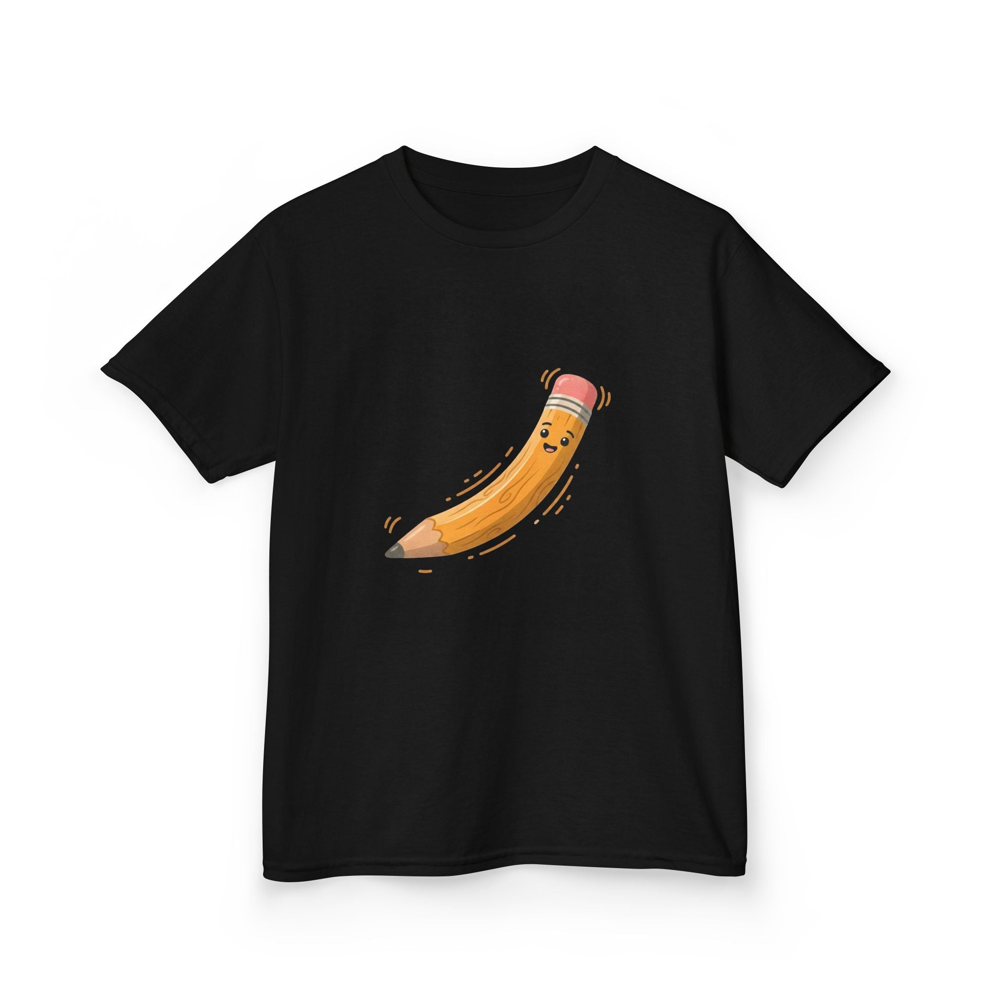 Kids Heavy Cotton Tee - Happy Animated Pencil School Supply | Back to