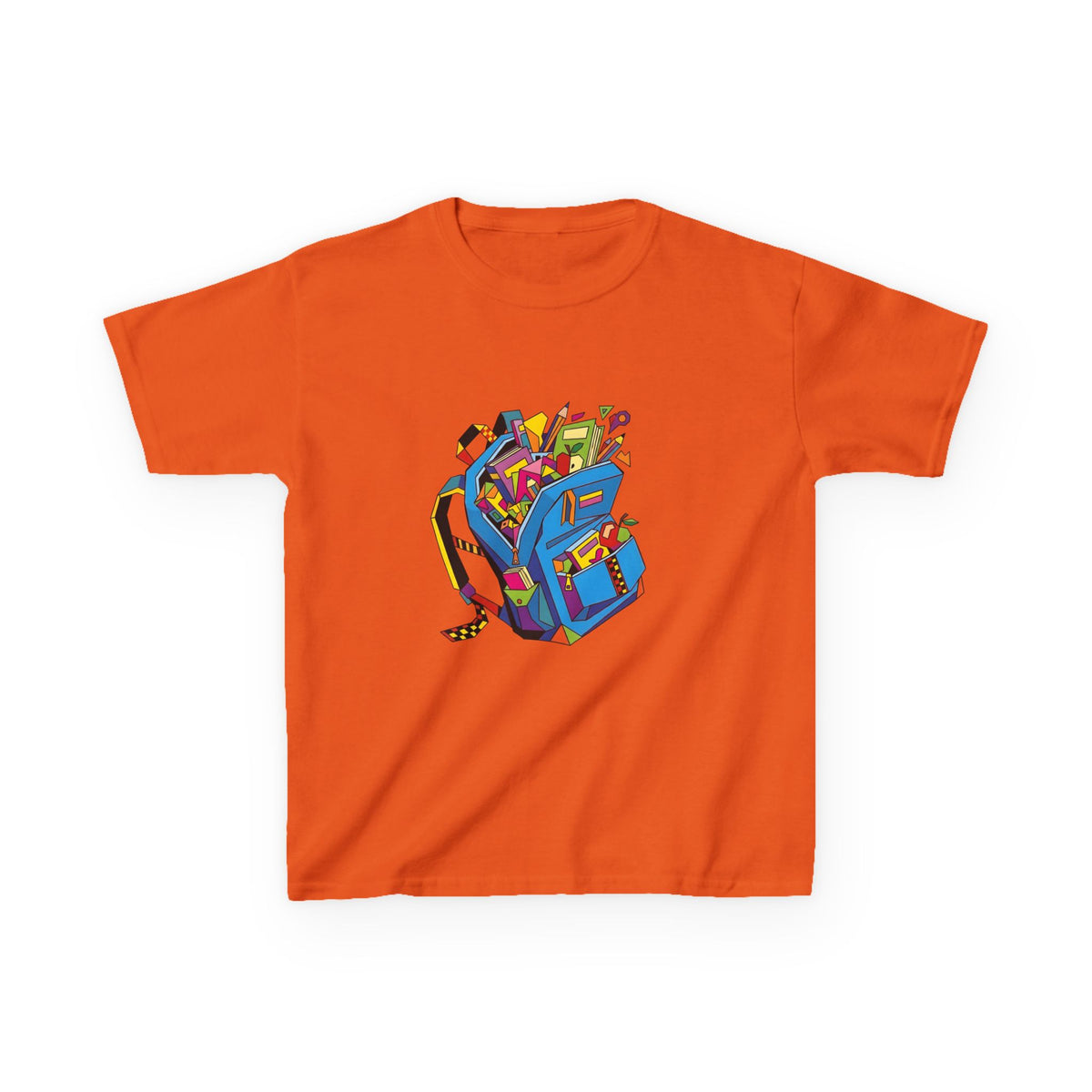 Kids Tee - Vibrant Geometric School Supplies Cartoon | Back to School
