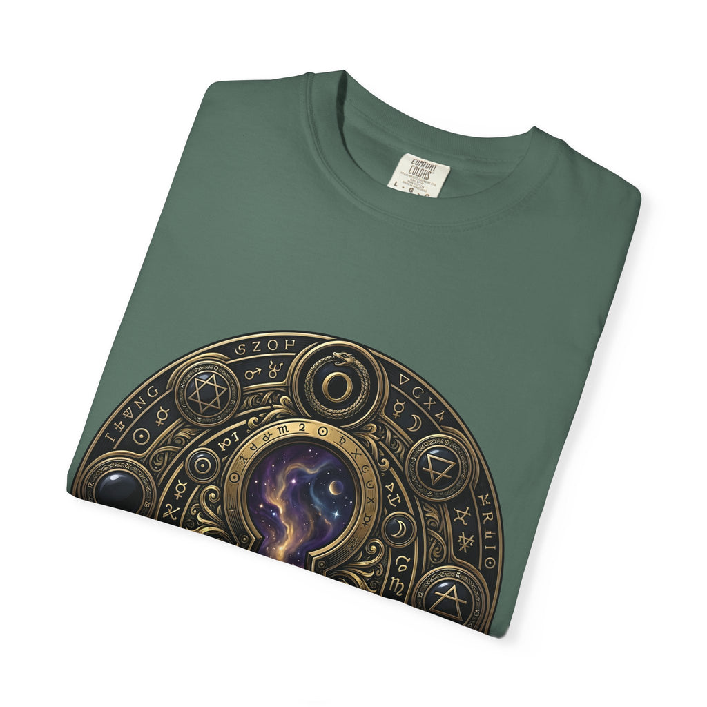 T-shirt - Celestial Keyhole Galaxy | Occult Alchemical Gold