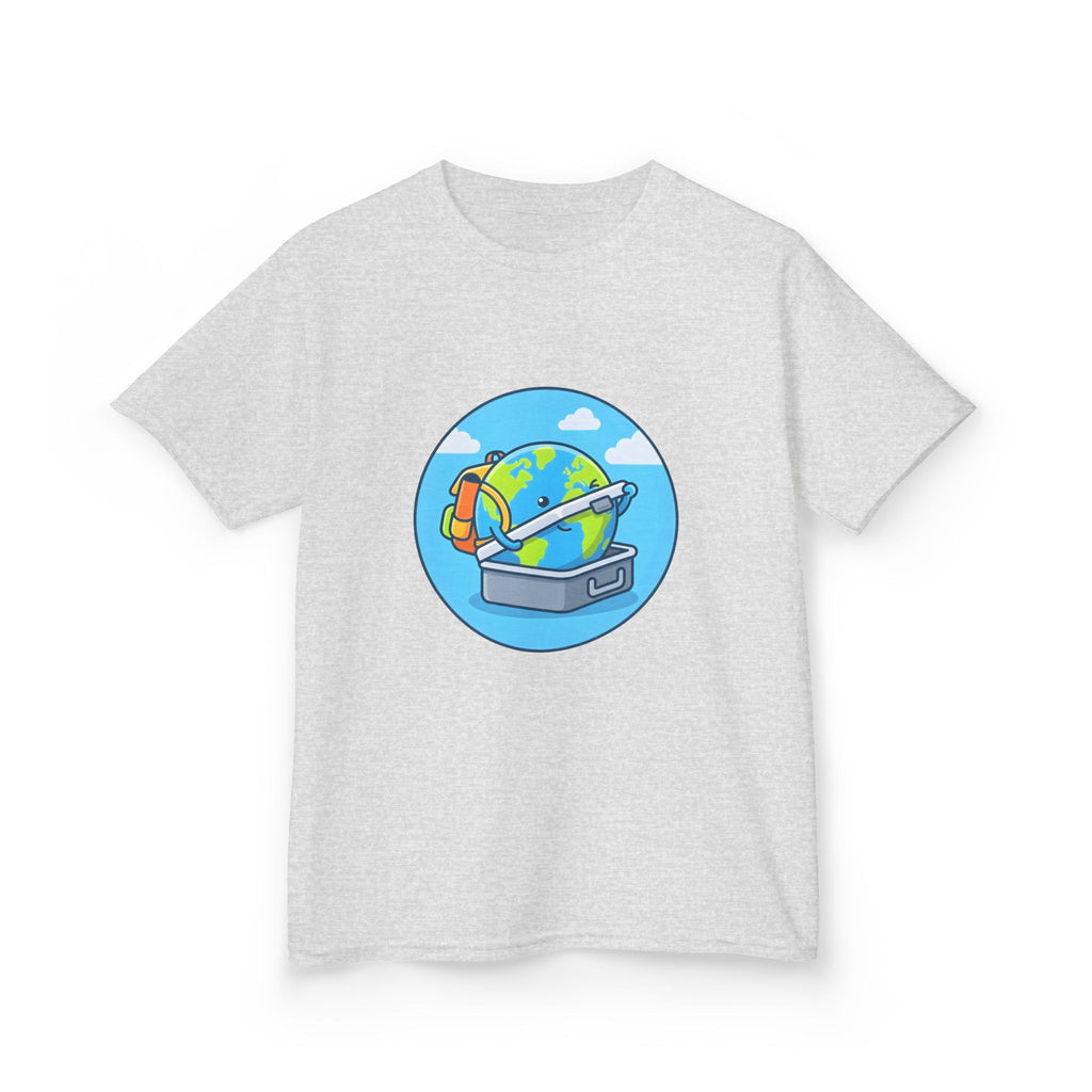 Kids Tee - Cute Earth Travel & School Cartoon Shirt | Adventure