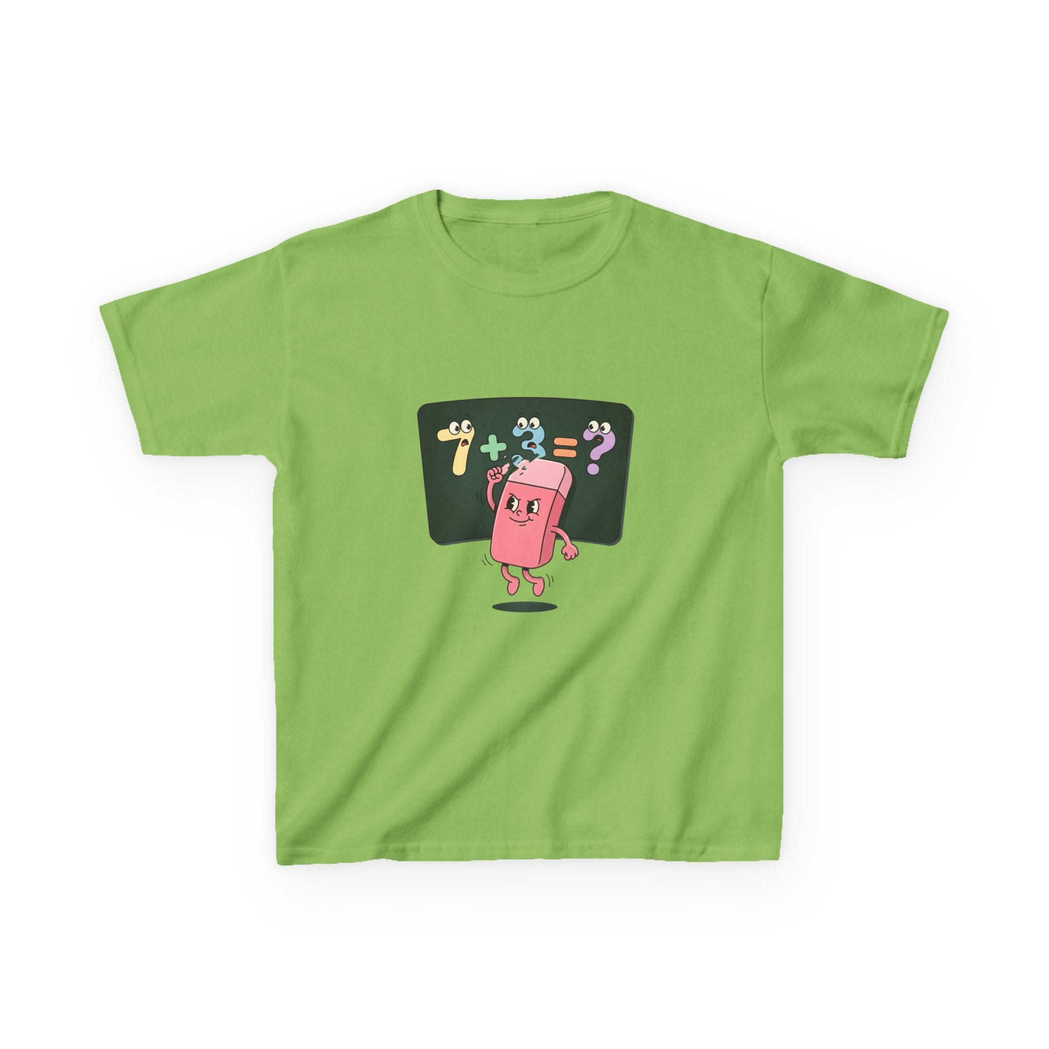 Kids Retro Math Tee - Playful Eraser Addition Problem