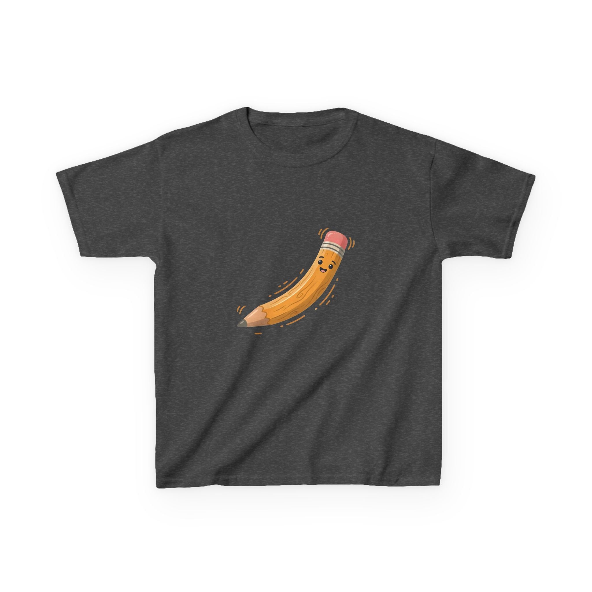 Kids Heavy Cotton Tee - Happy Animated Pencil School Supply | Back to