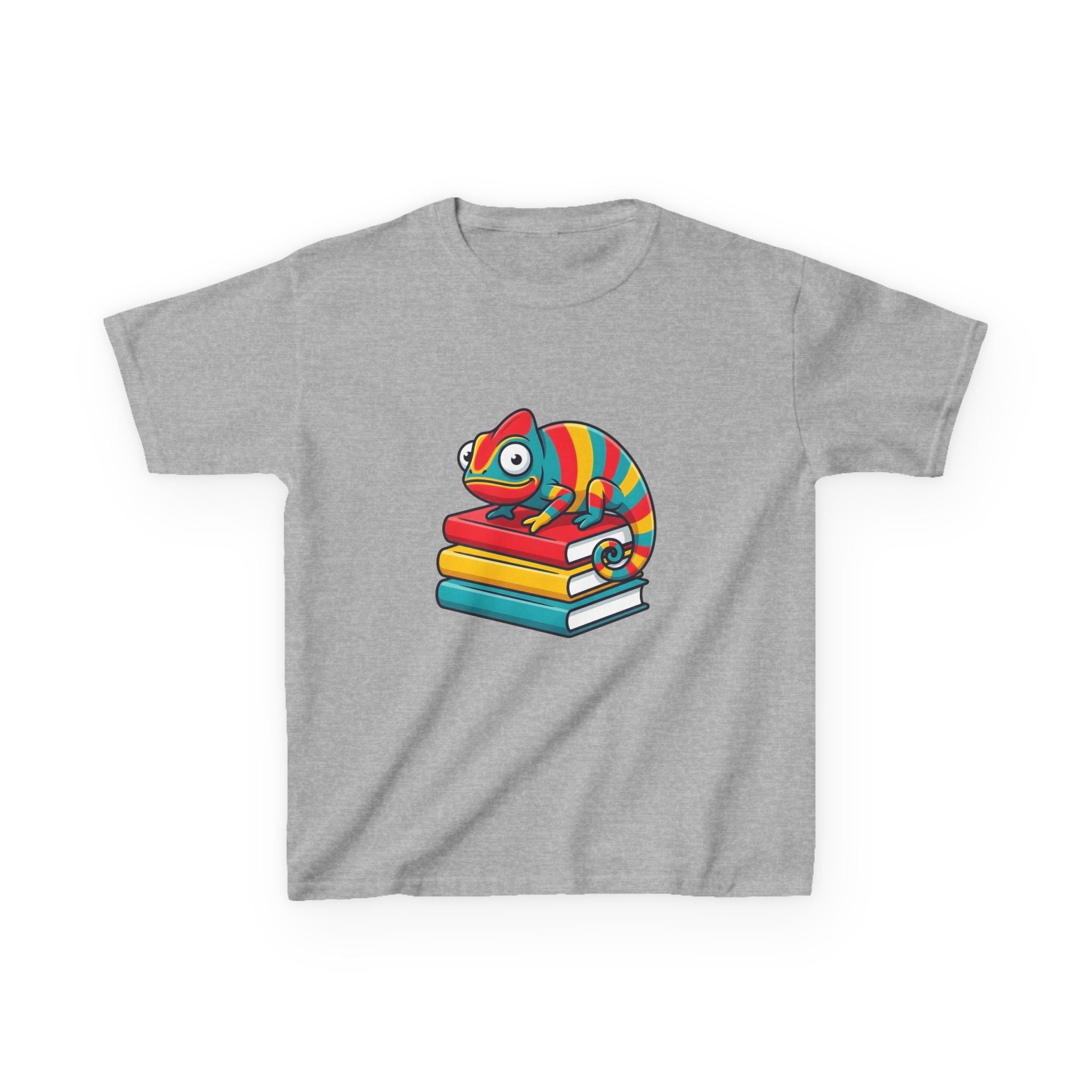 Kids T-Shirt - Whimsical Chameleon Reading Books | School Tee