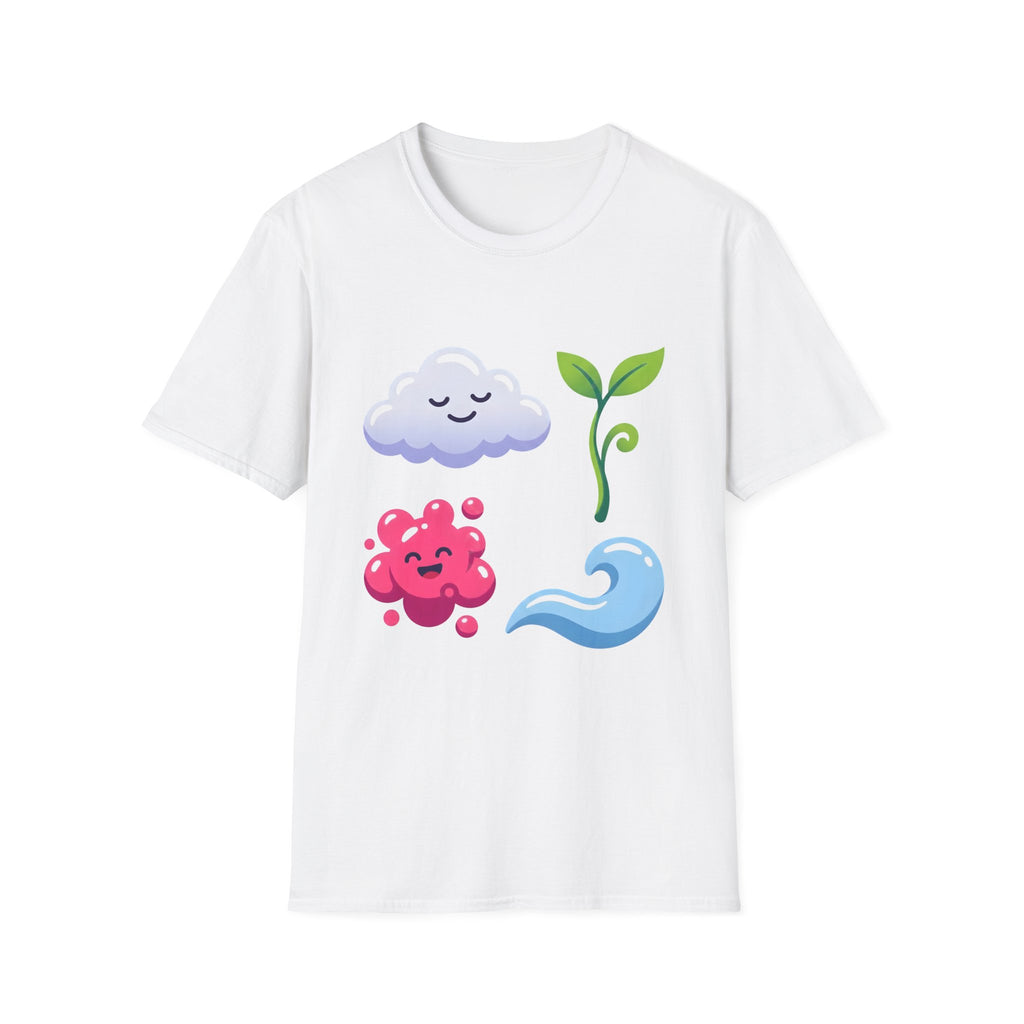 Cute Nature T-Shirt - Whimsical Cloud Sprout Wave Design | Unisex