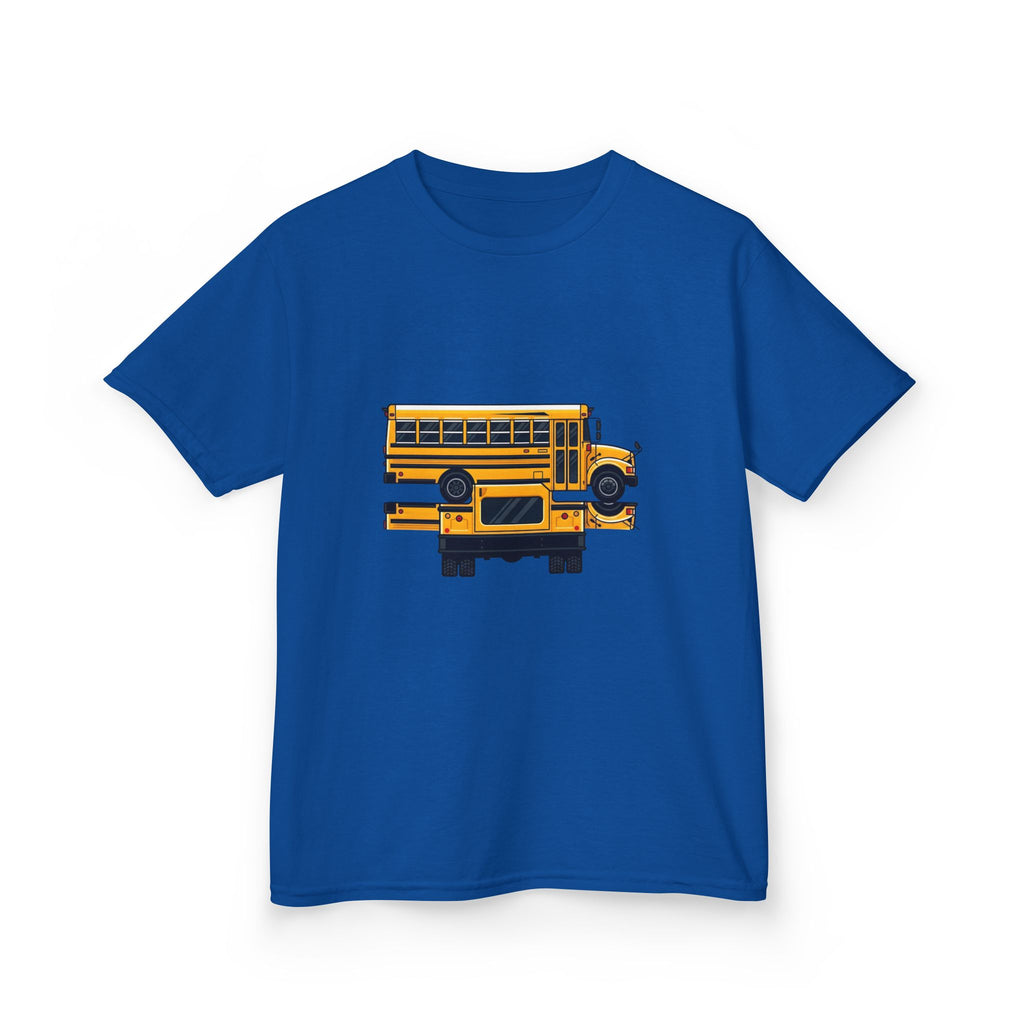 Kids School Bus T-Shirt - Cute Cartoon Reflection | Back to School