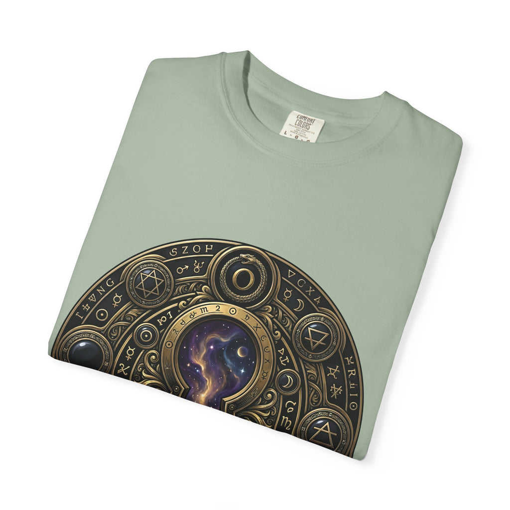 T-shirt - Celestial Keyhole Galaxy | Occult Alchemical Gold
