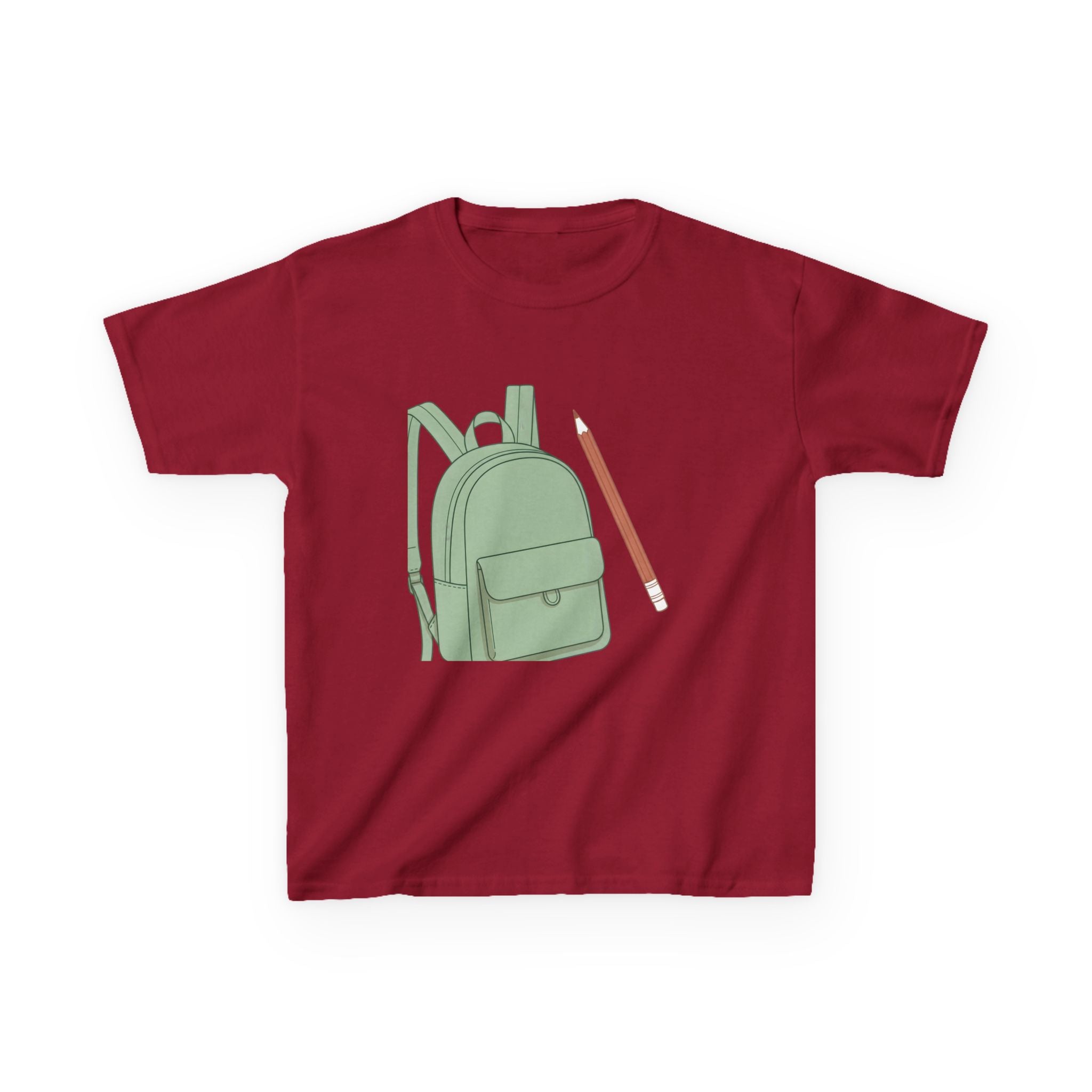 Kids Tee - Cartoon School Supplies Backpack Pencil | Back to School