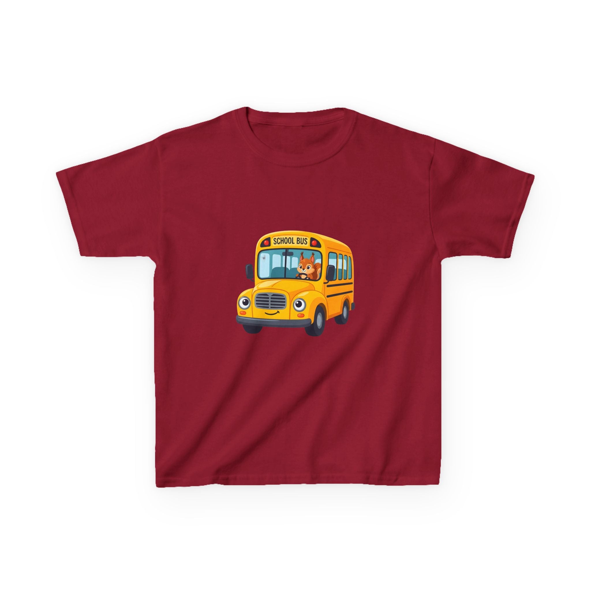 Kids School Bus T-Shirt - Cute Squirrel Driving Cartoon Tee | Back to