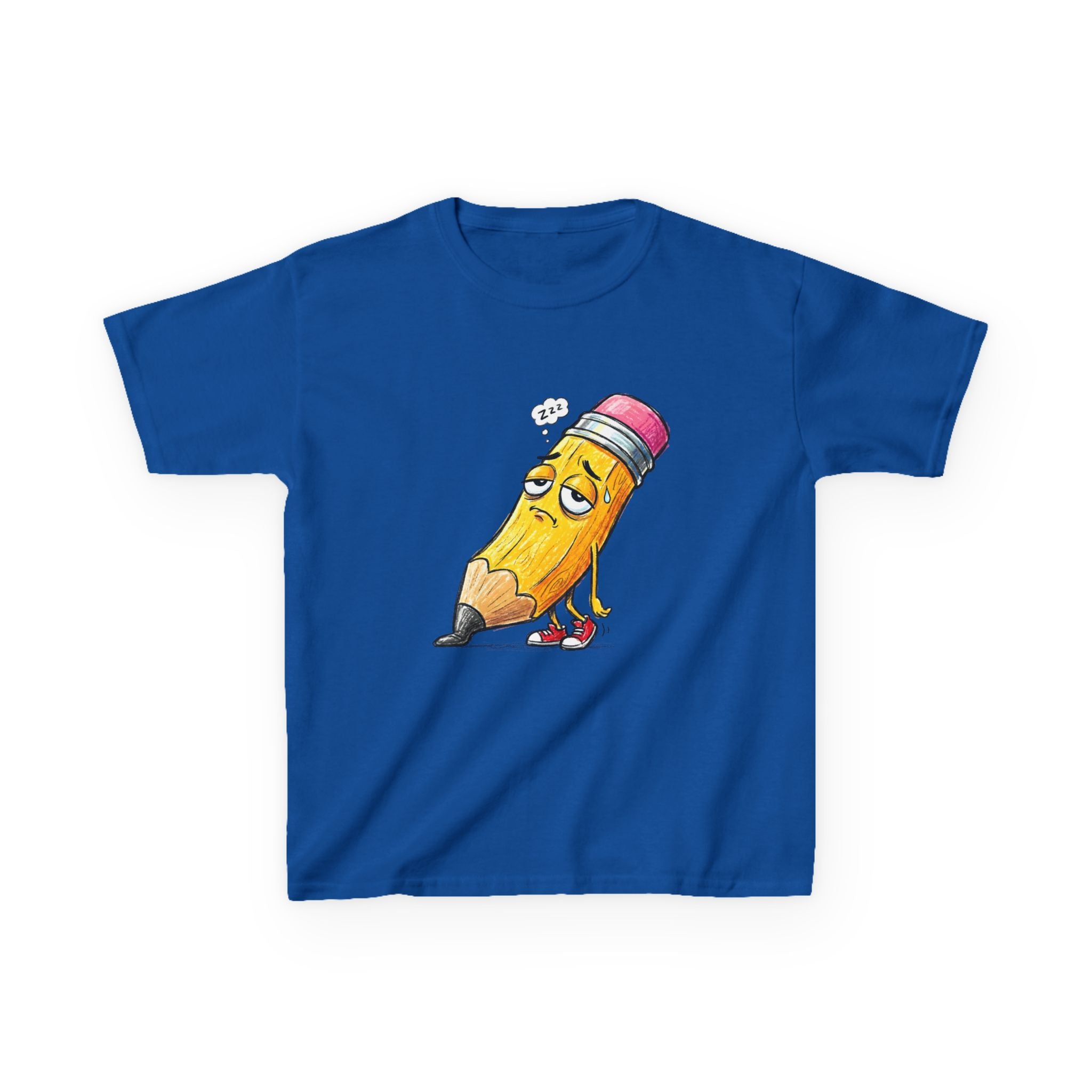 Kids T-Shirt - Tired Pencil Zzz Cartoon | Funny Back to School