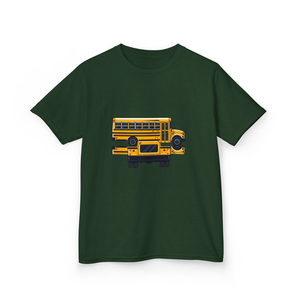 Kids School Bus T-Shirt - Cute Cartoon Reflection | Back to School