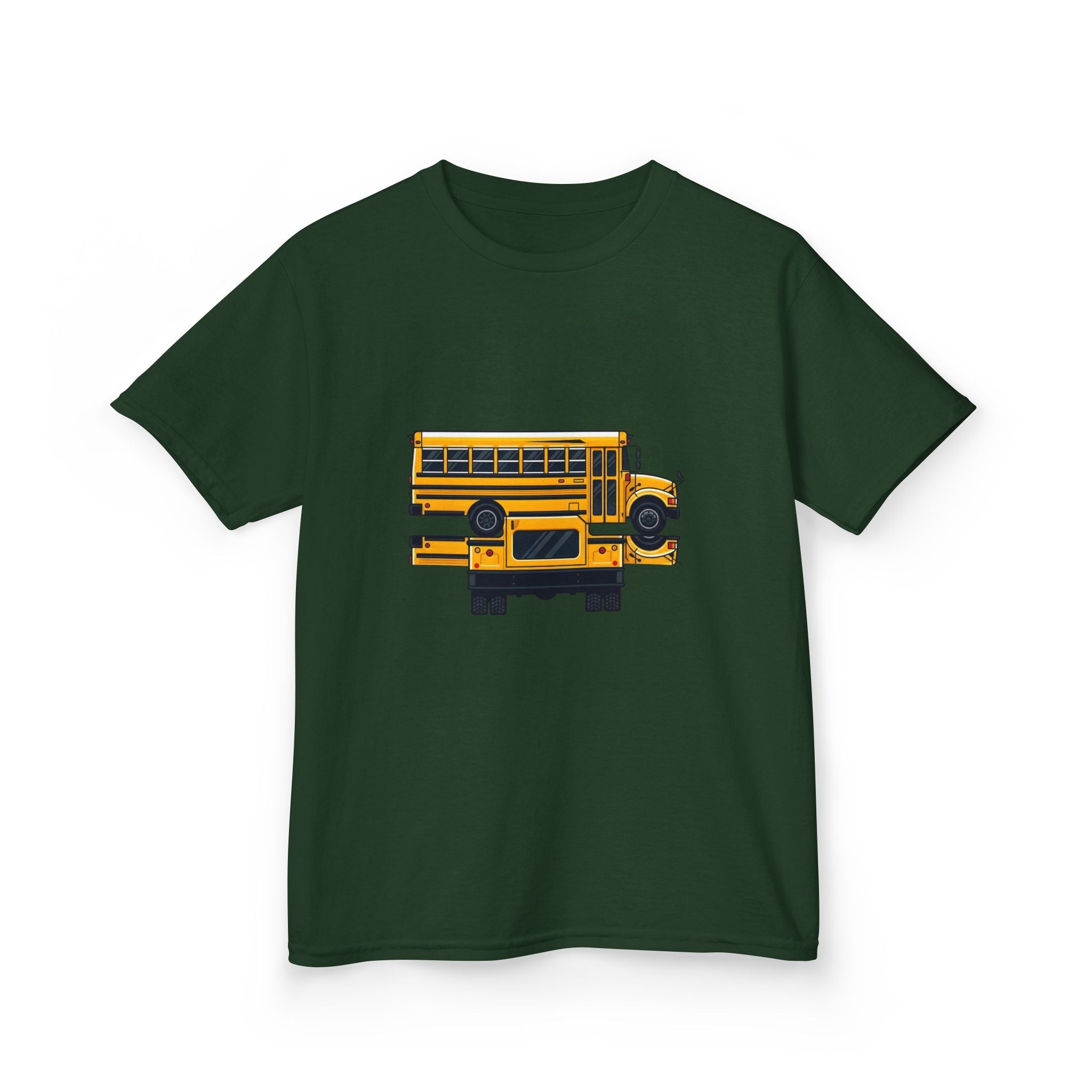 Kids School Bus T-Shirt - Cute Cartoon Reflection | Back to School