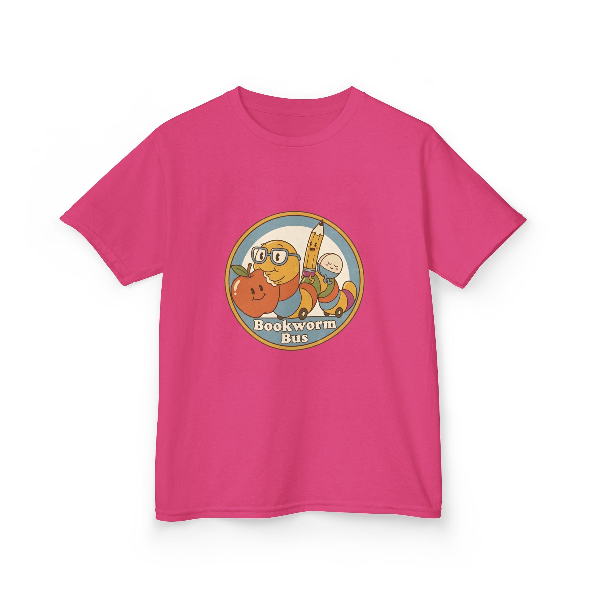 Kids Bookworm T-Shirt - School Bus | Educational Learning