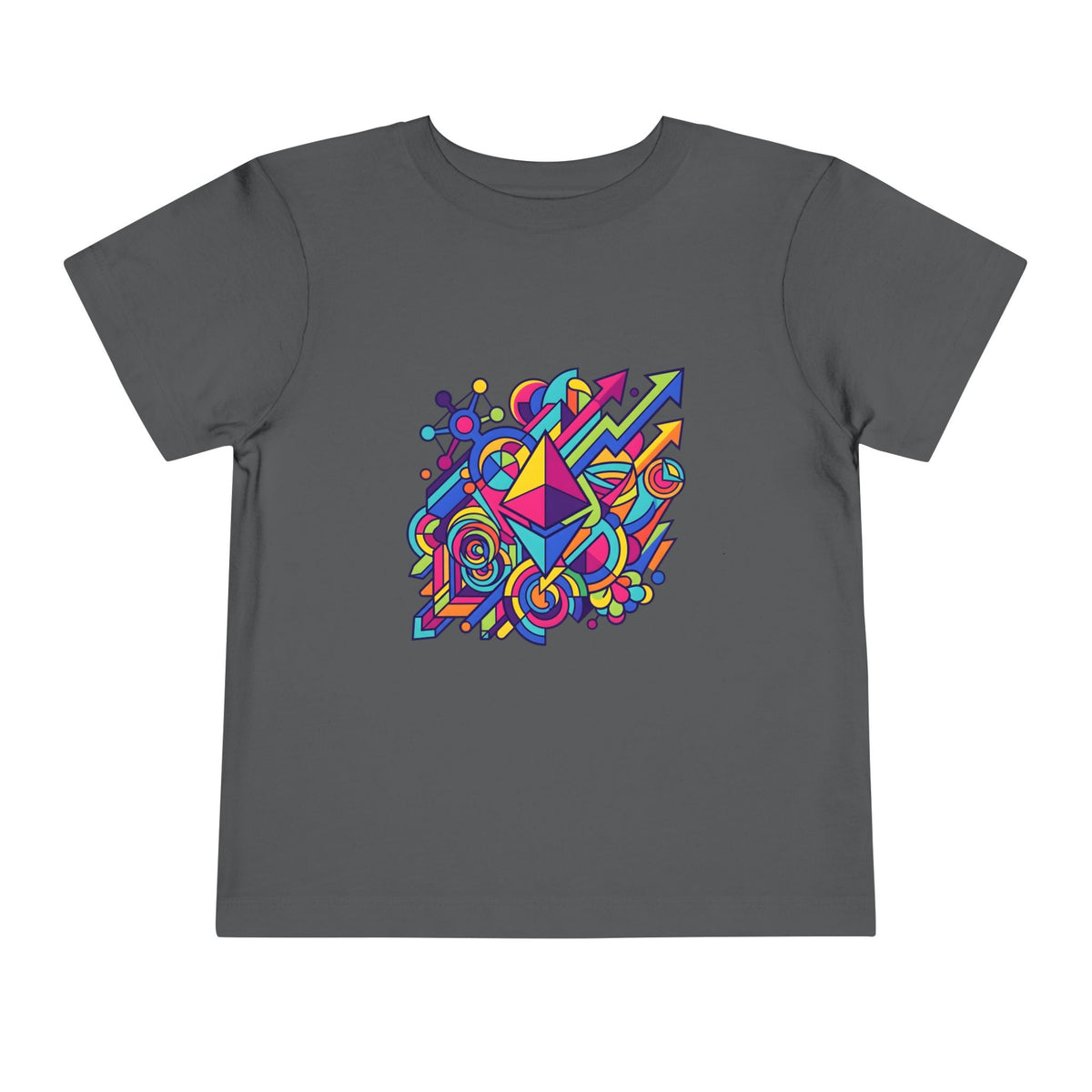 Toddler Crypto Shirt - Neon Geometric Digital Art | Blockchain Kids