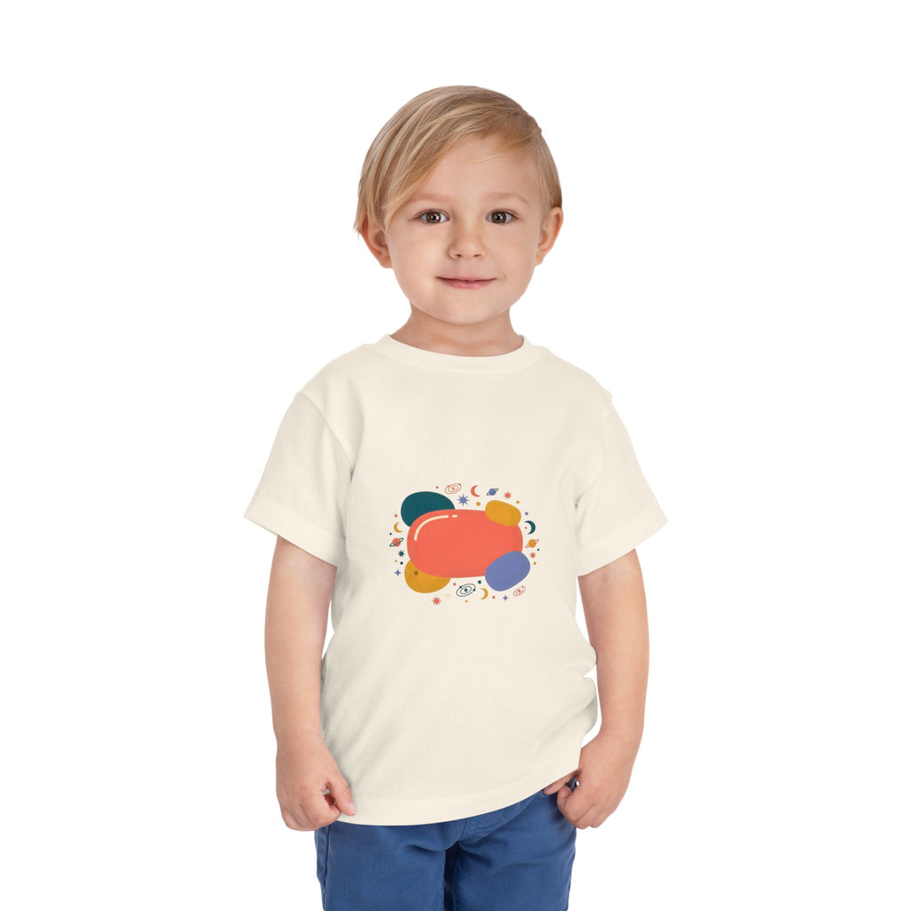 Toddler Short Sleeve Tee - Whimsical Space Design | Kids Cosmic