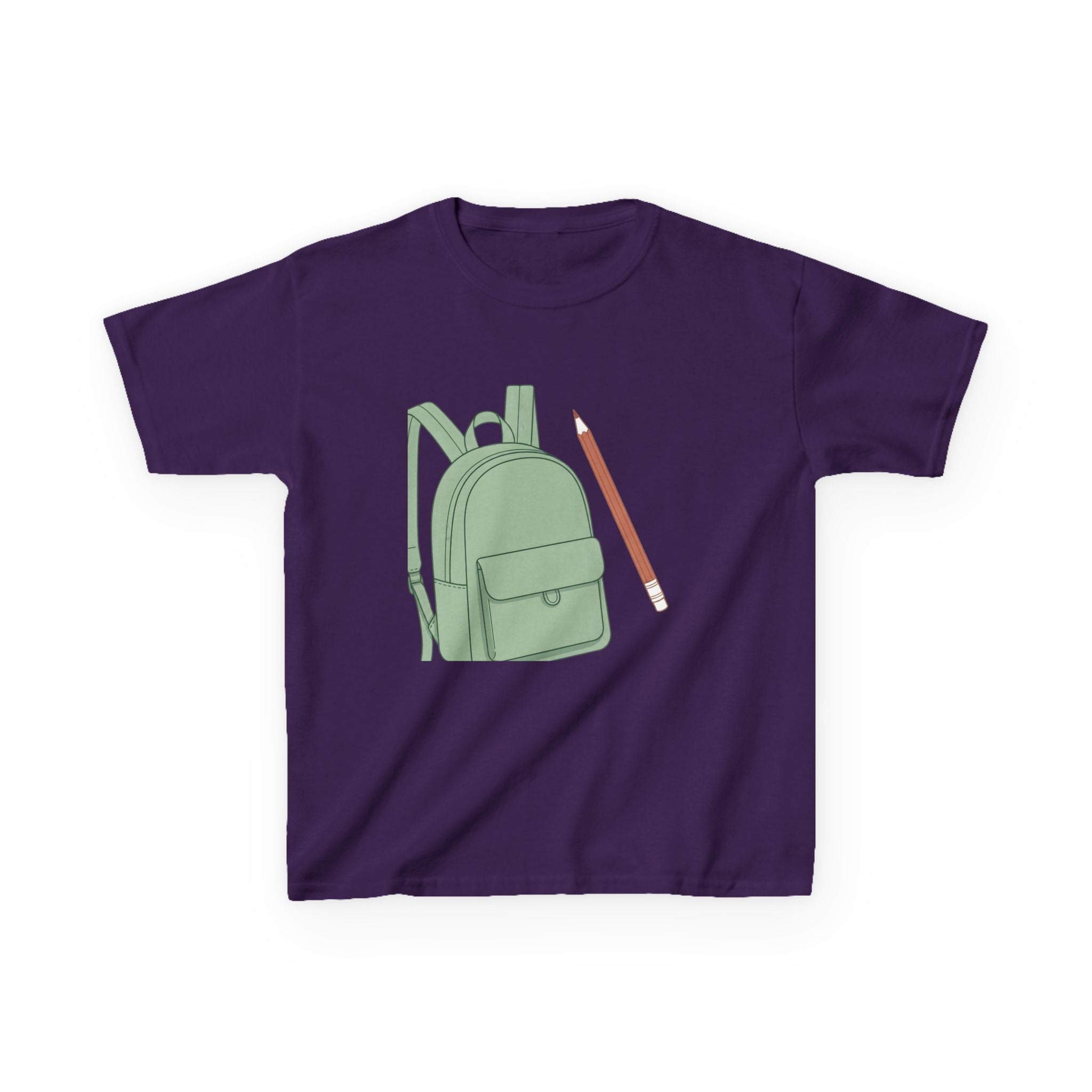 Kids Tee - Cartoon School Supplies Backpack Pencil | Back to School