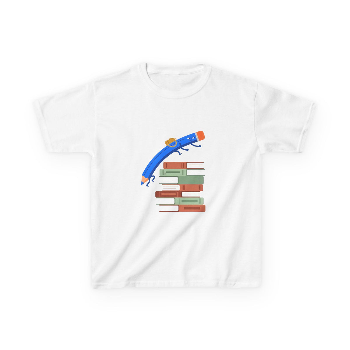 Kids Tee - Back to School Education | Books & Pencil