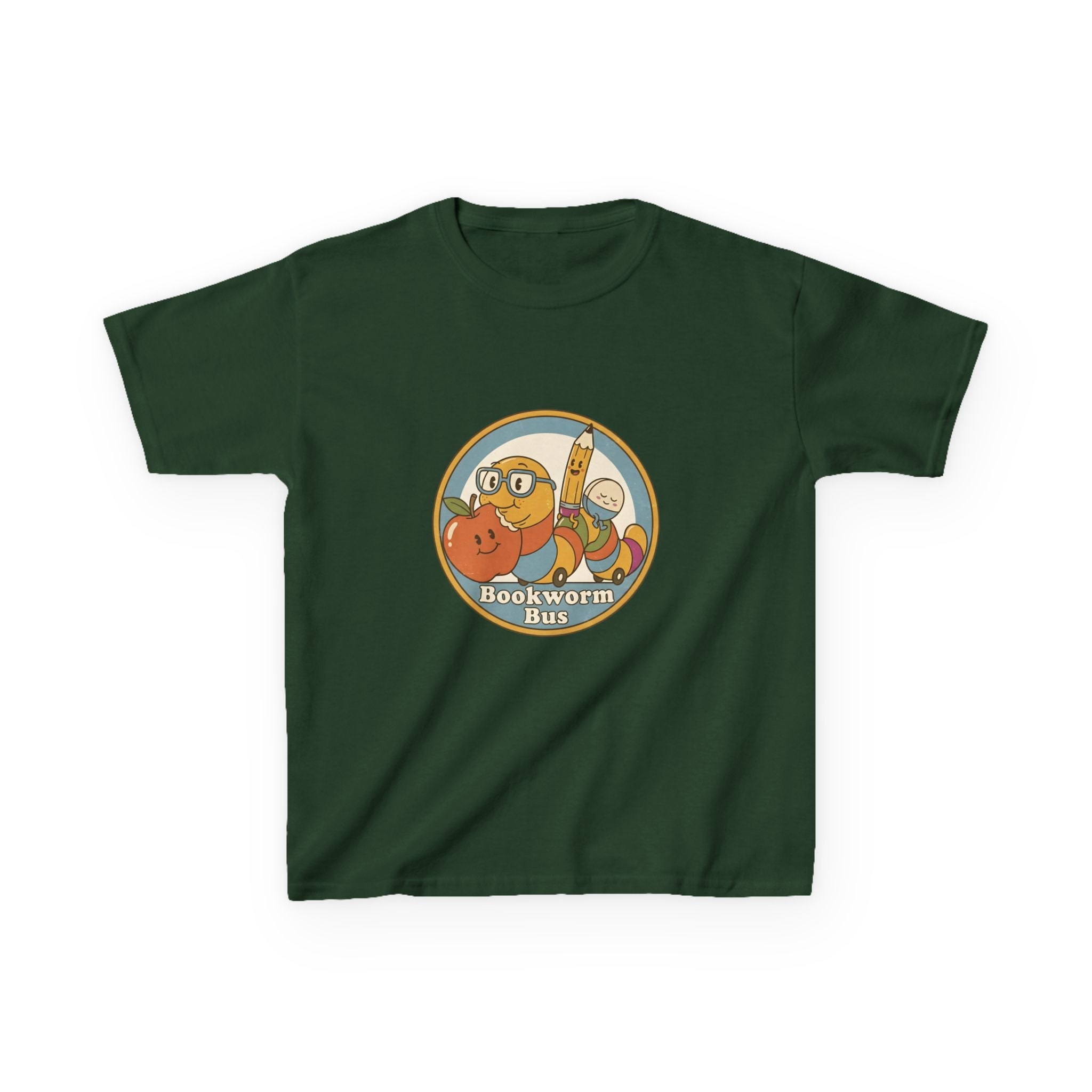 Kids Bookworm T-Shirt - School Bus | Educational Learning