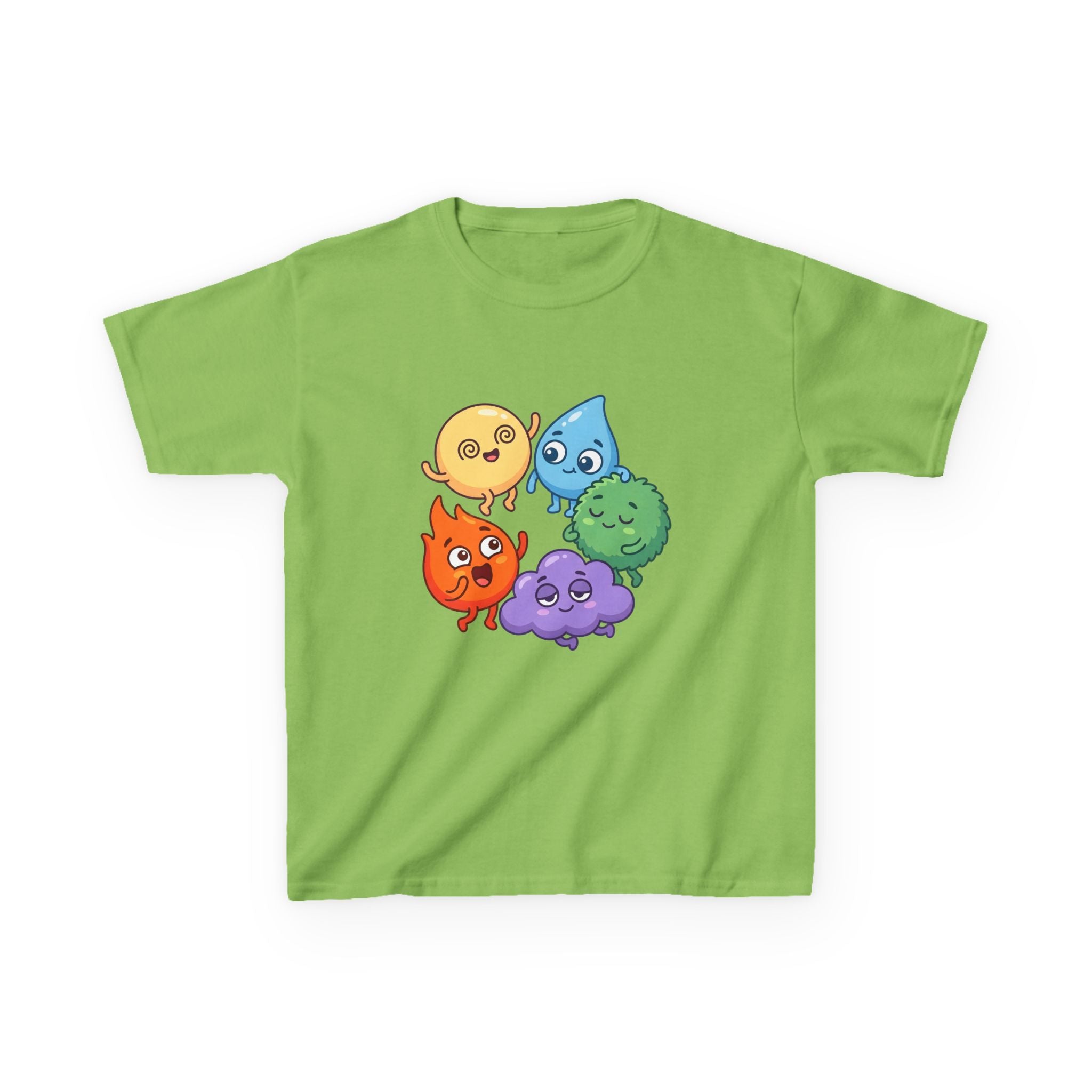 Kids Heavy Cotton Tee - Cute Whimsical Elemental Characters