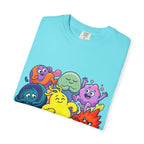 Unisex Garment-Dyed T-Shirt - Diverse Emotional Cartoon Creatures