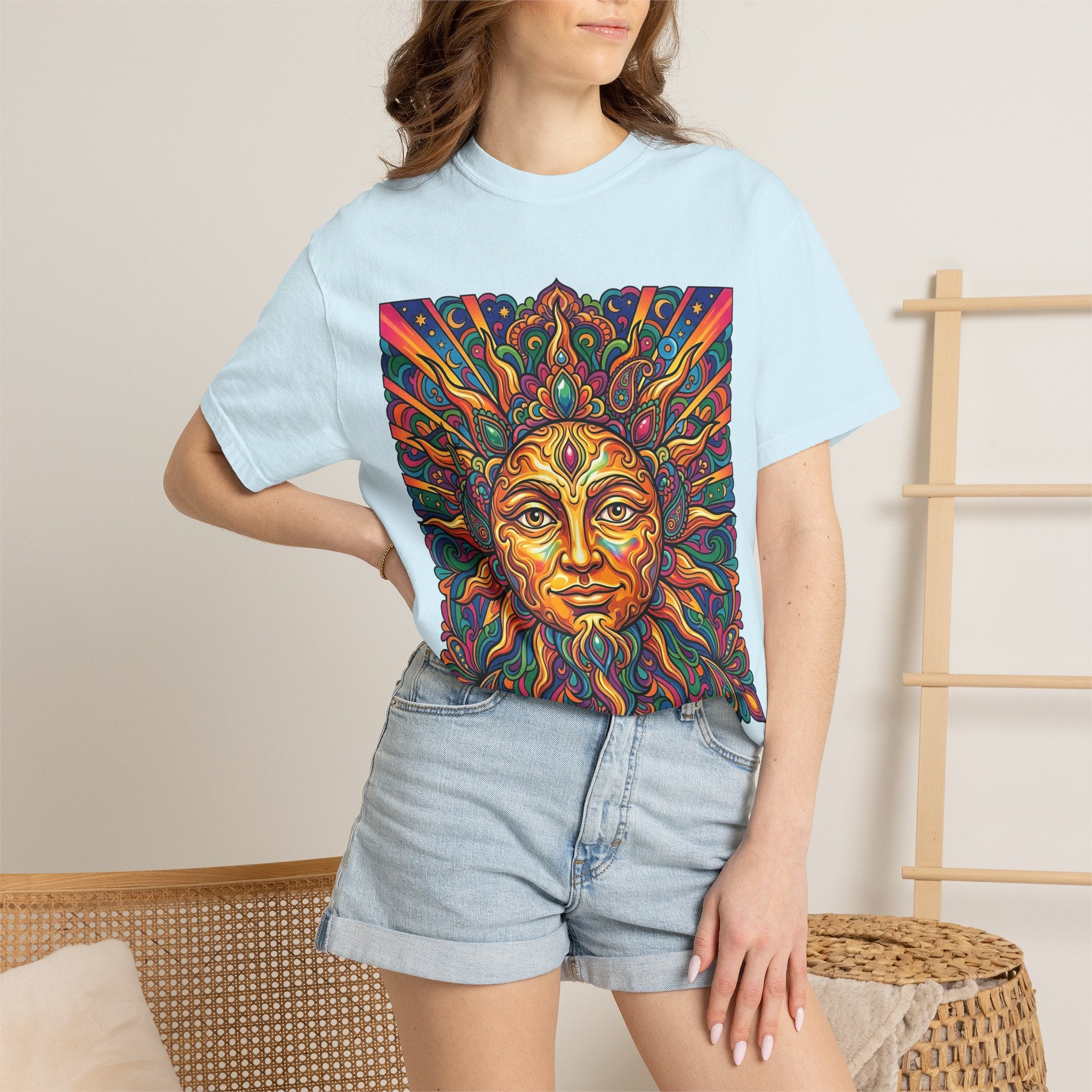 Unisex T-shirt - Psychedelic Sun Boho | Comfort Colors Garment-Dyed
