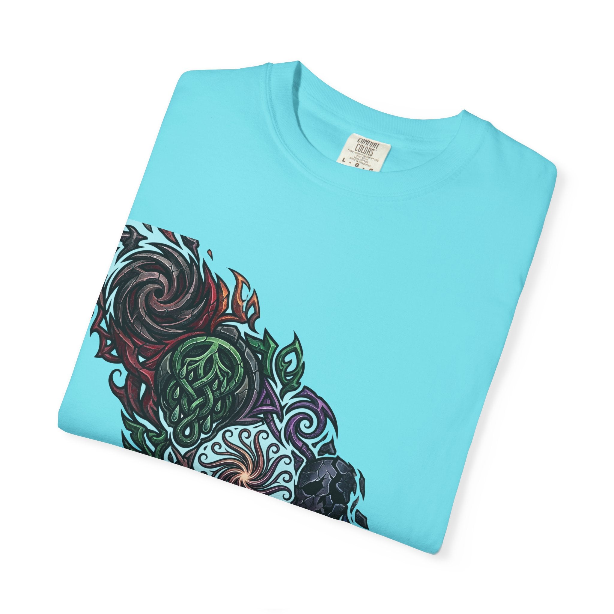 Unisex T-shirt - Dark Fantasy Celtic Skull Ankh | Garment-Dyed