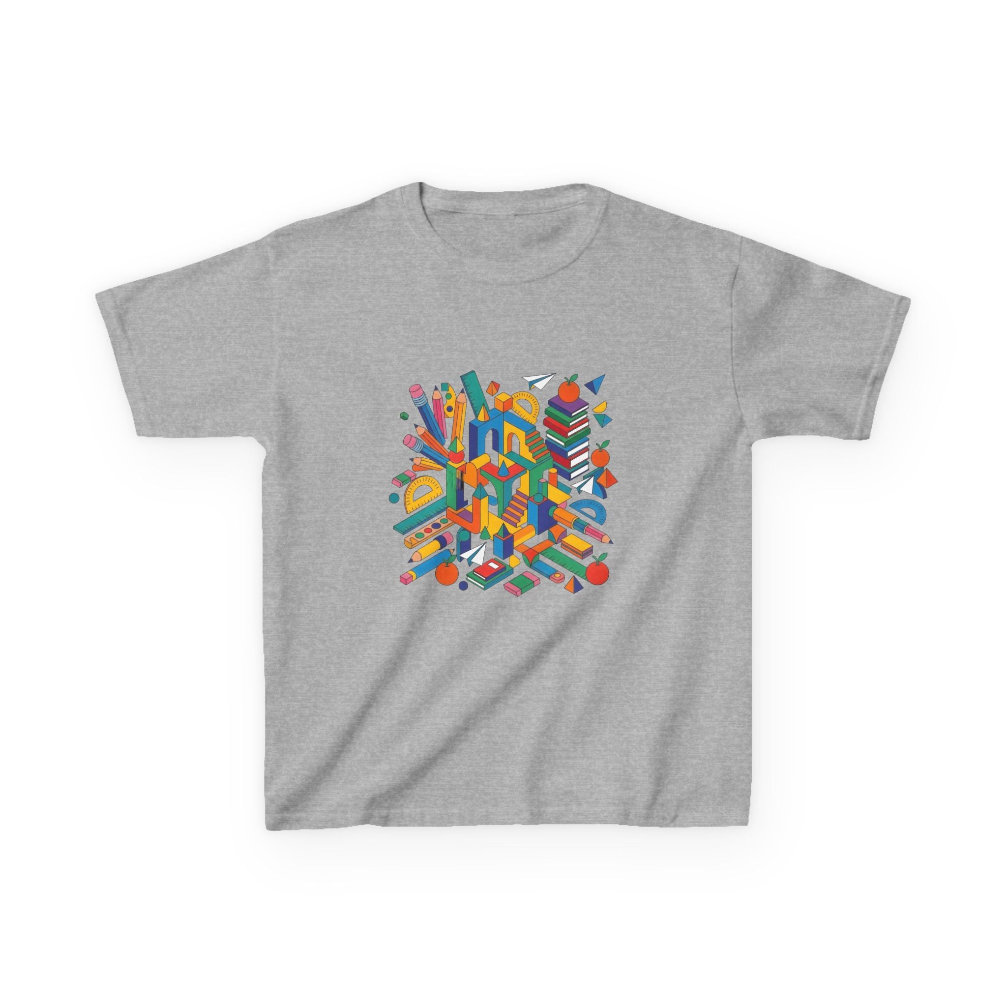 Kids T-Shirt - Abstract Geometric School Supplies | Back to School