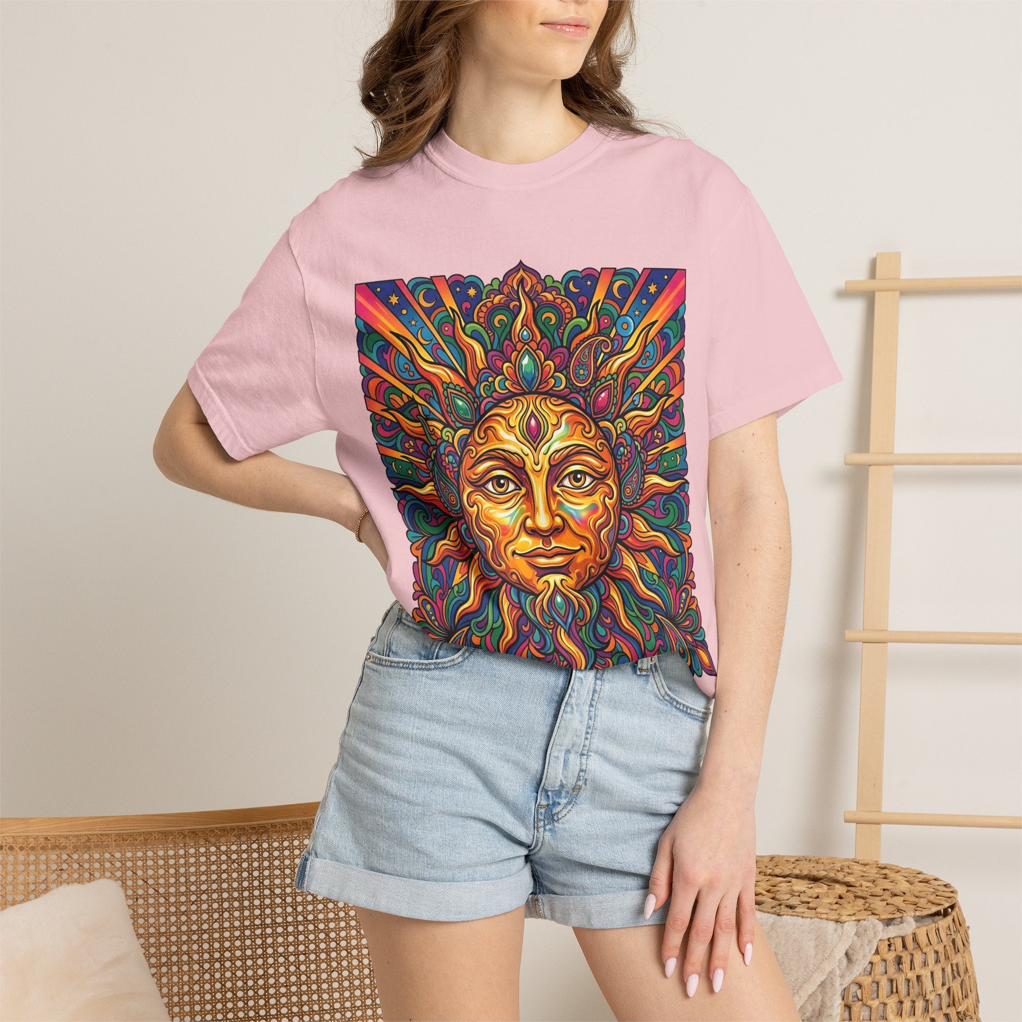 Unisex T-shirt - Psychedelic Sun Boho | Comfort Colors Garment-Dyed