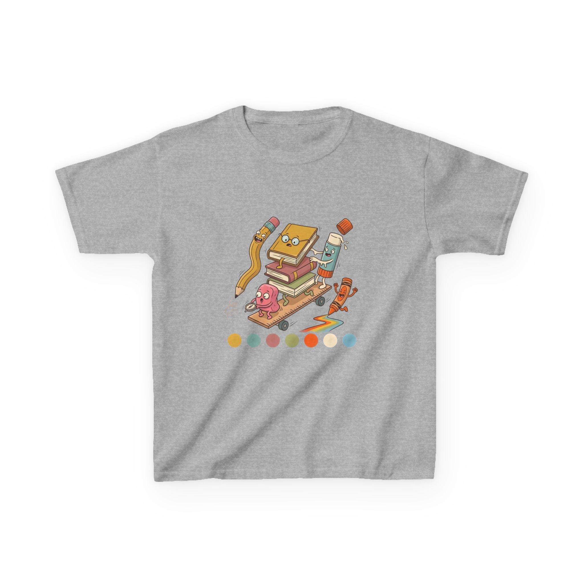 Kids T-Shirt - Cute Cartoon School Supplies | Back to School 2026